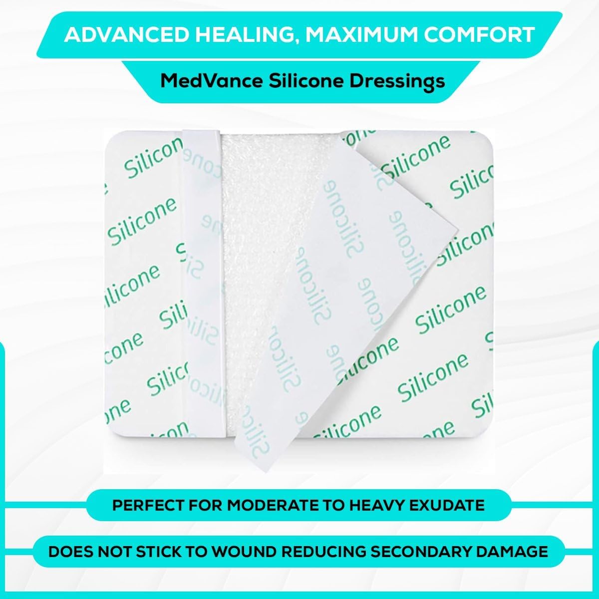 Detalle de MedVance V3000405-N Silicone Foam Dressing, 4" x 5", Box of 5