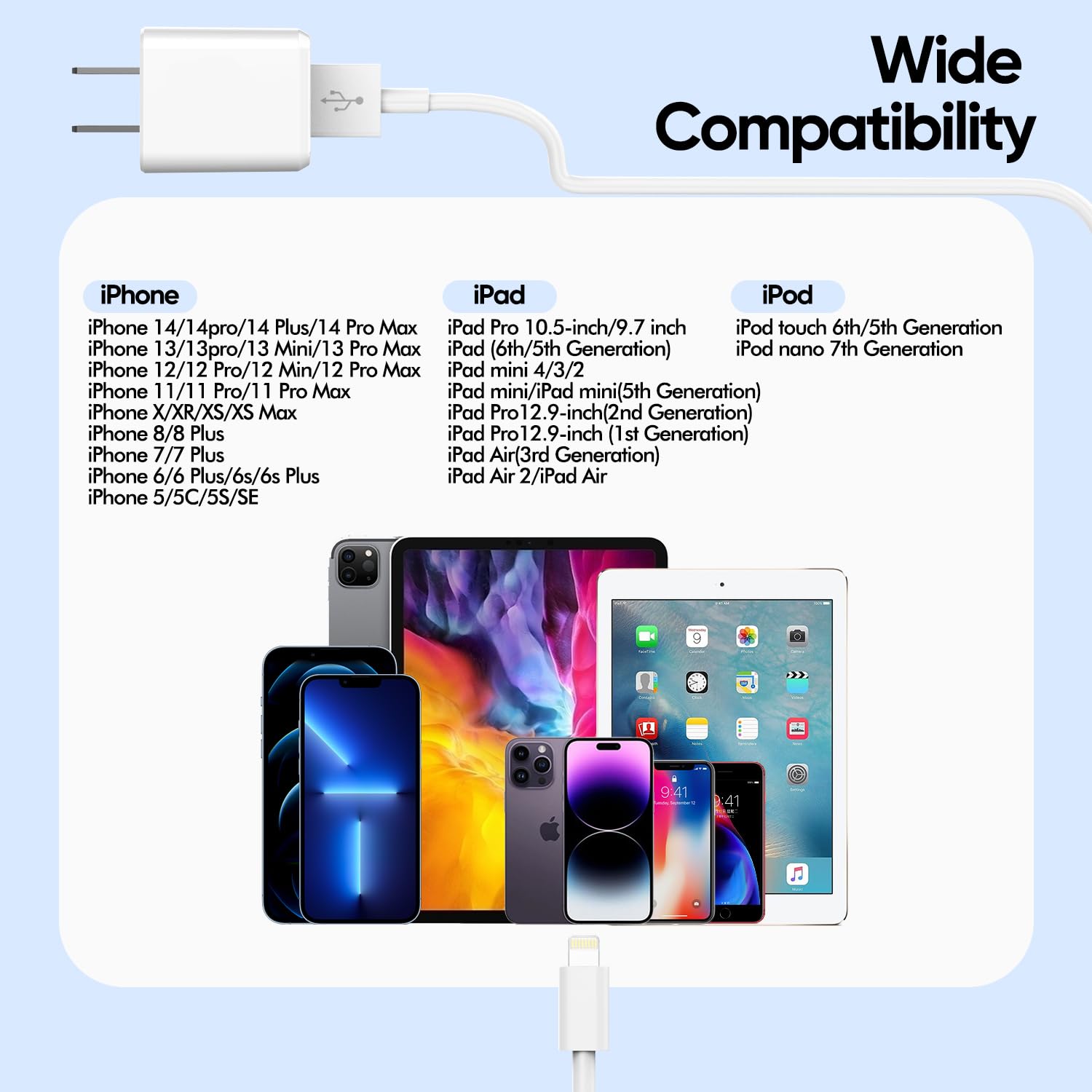 Thumbnail 5 de iPhone Charger 6FT 2-Pack Lightning Cable