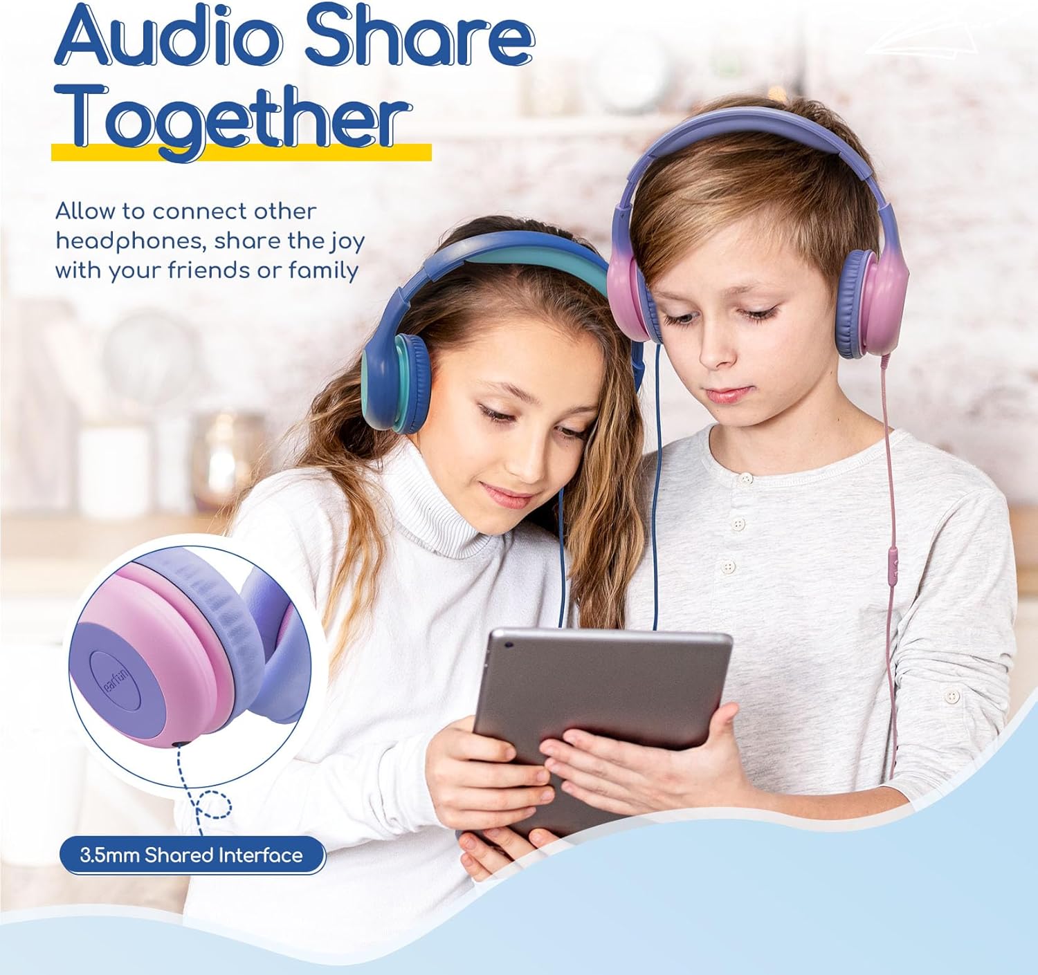 Thumbnail 3 de EarFun Kids Wired Headphones (Type C, Foldable) with Mic and 85/94 dB Volume Limiter – Violet