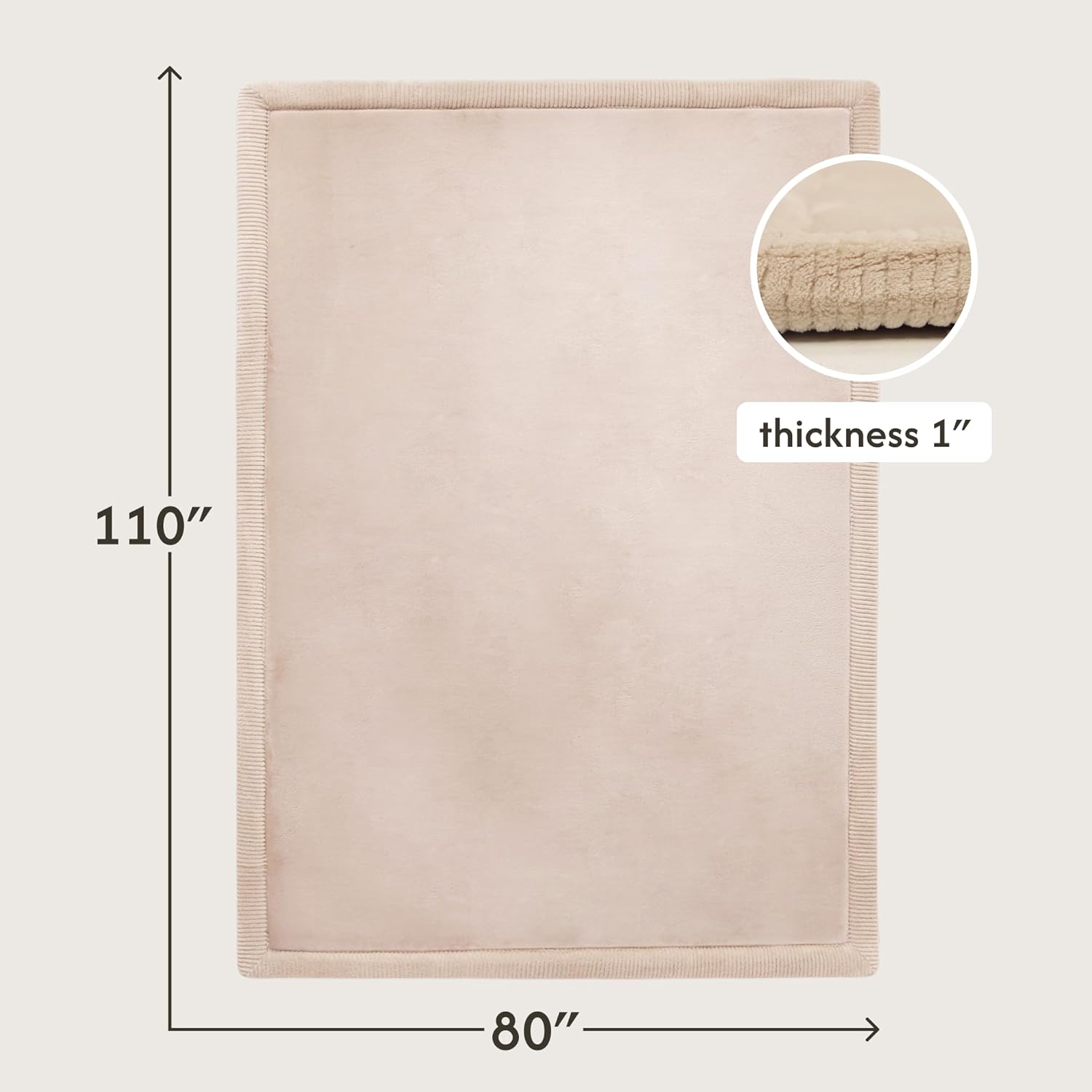 Thumbnail 1 de Hakuna Matte CloudSoft Baby Play Mat (80" x 110") in Beige – Coral Velvet Memory Foam Rug