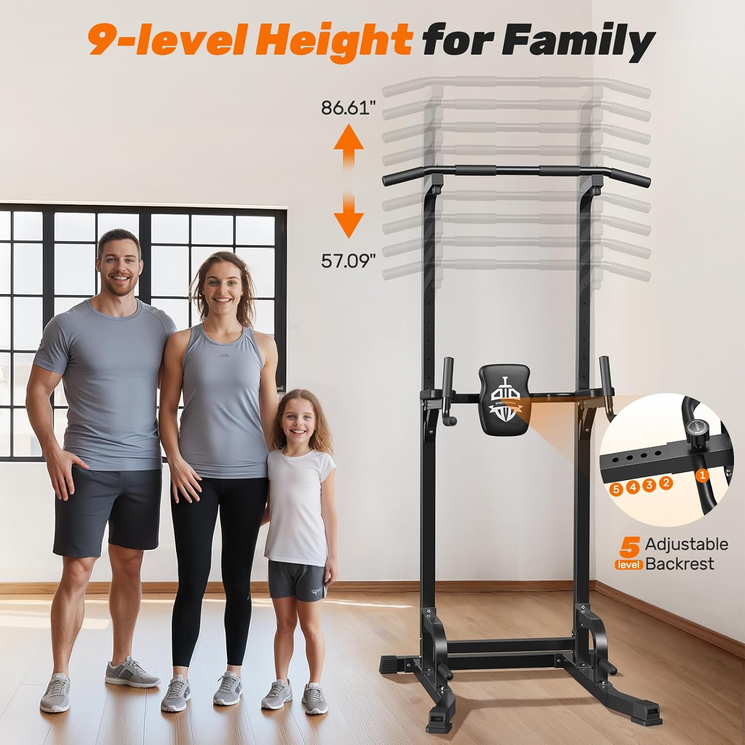 Detalle 2 de Sportsroyals Power Tower Dip-Station 204 kg