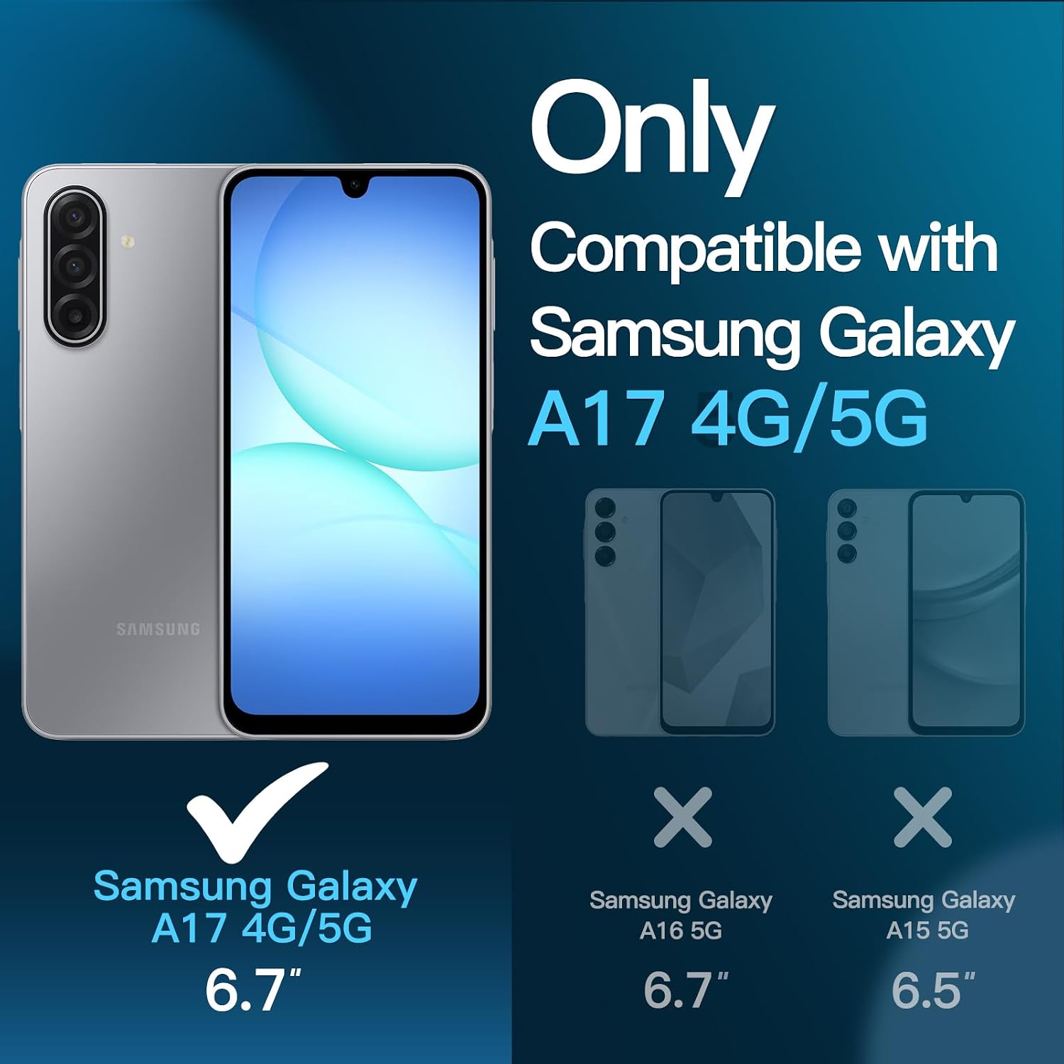 Thumbnail 1 de JETech Pellicola Protettiva in Vetro Temperato 9H per Samsung Galaxy A17 5G/4G da 6,7" (confezione da 3)