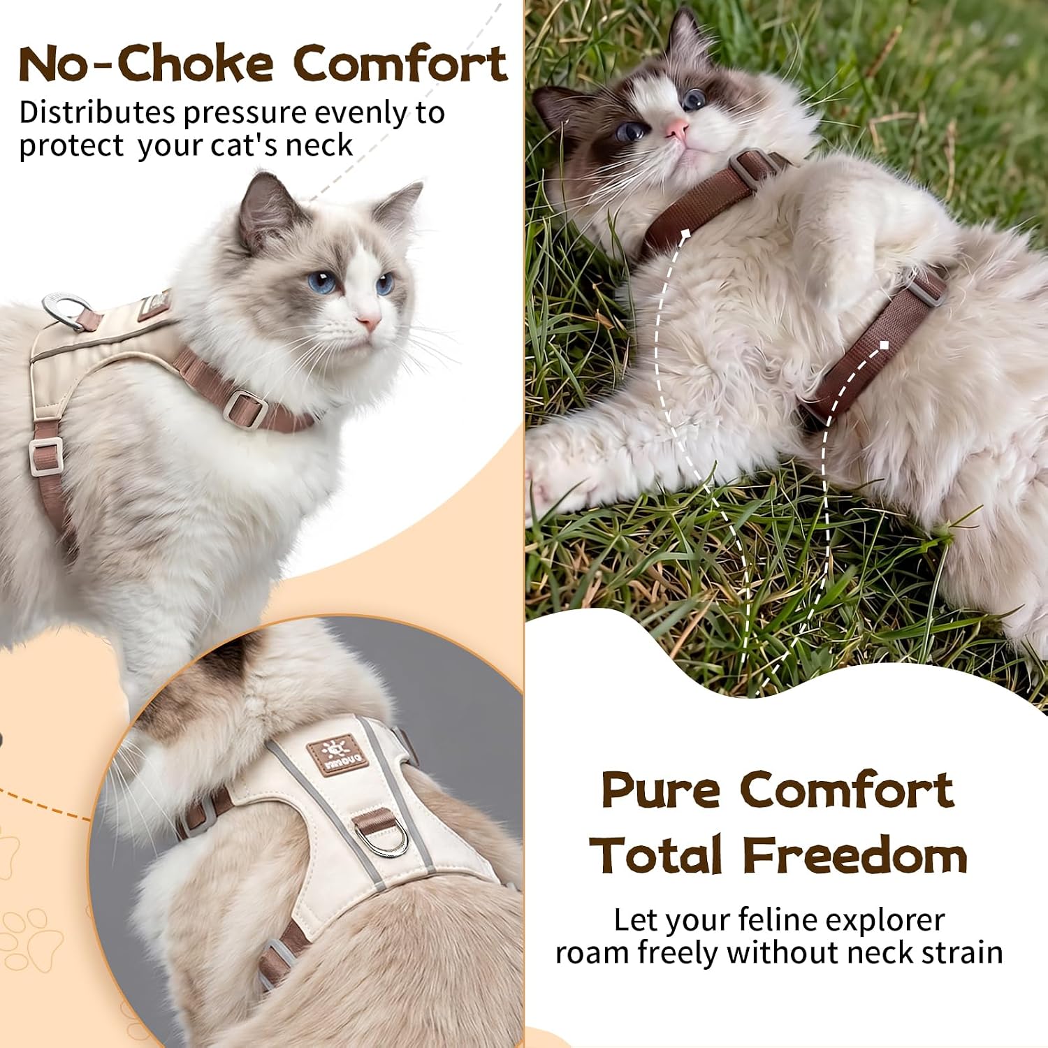 Detalle de Cat Harness and Leash Set in Taffeta