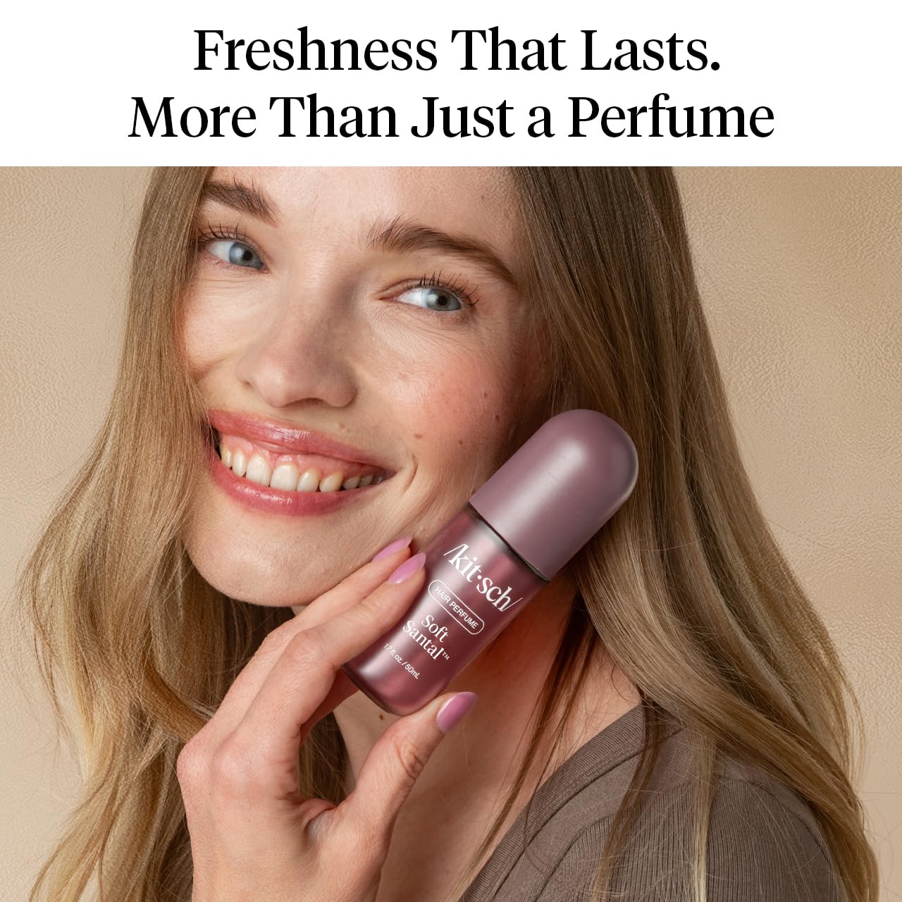 Detalle de Kitsch Soft Santal Hair Perfume, 50 mL Hair and Body Mist with Odor-Eliminating Technology