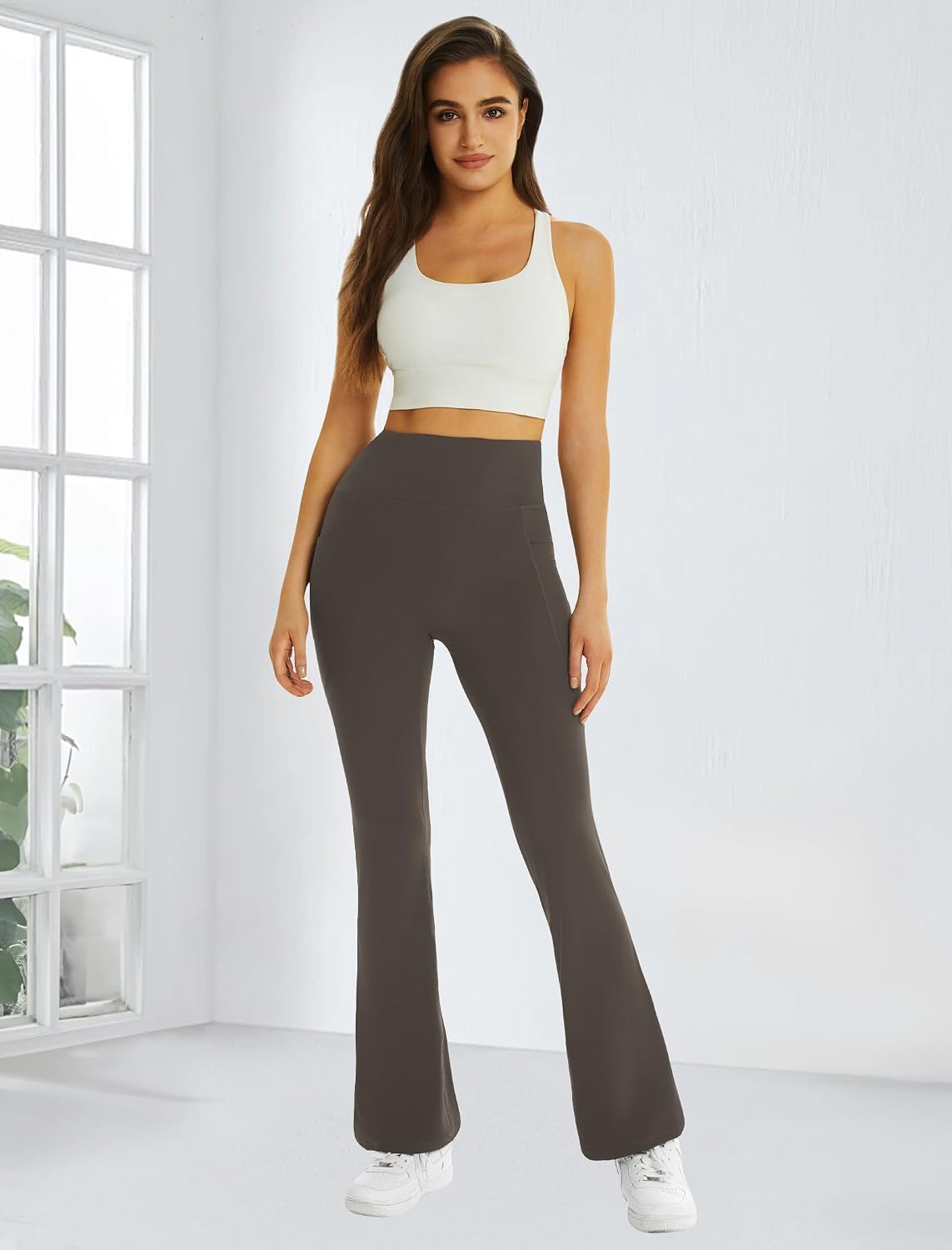 Thumbnail 2 de FireSwan Women's Flare Yoga Pants, High Waist with Pockets and No Front Seam