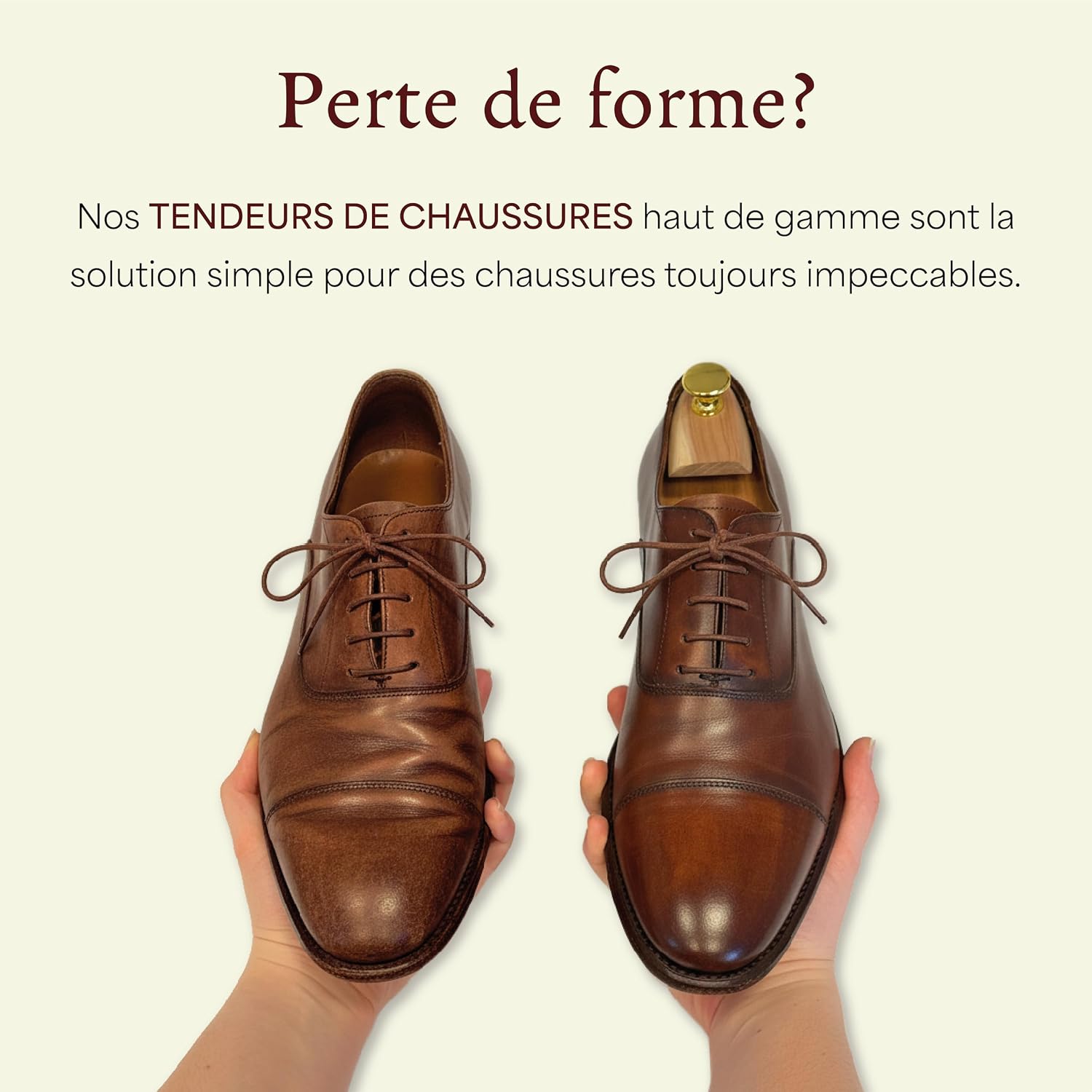 Detalle de Embauchoirs en bois de cèdre Langer & Messmer – ajustement optimal, disponibles en 34–50, avec chausse-pied de voyage