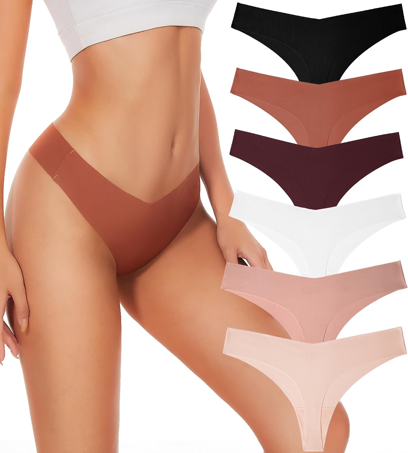 Detalle de Hellopopgo seamless thong 6-pack for women