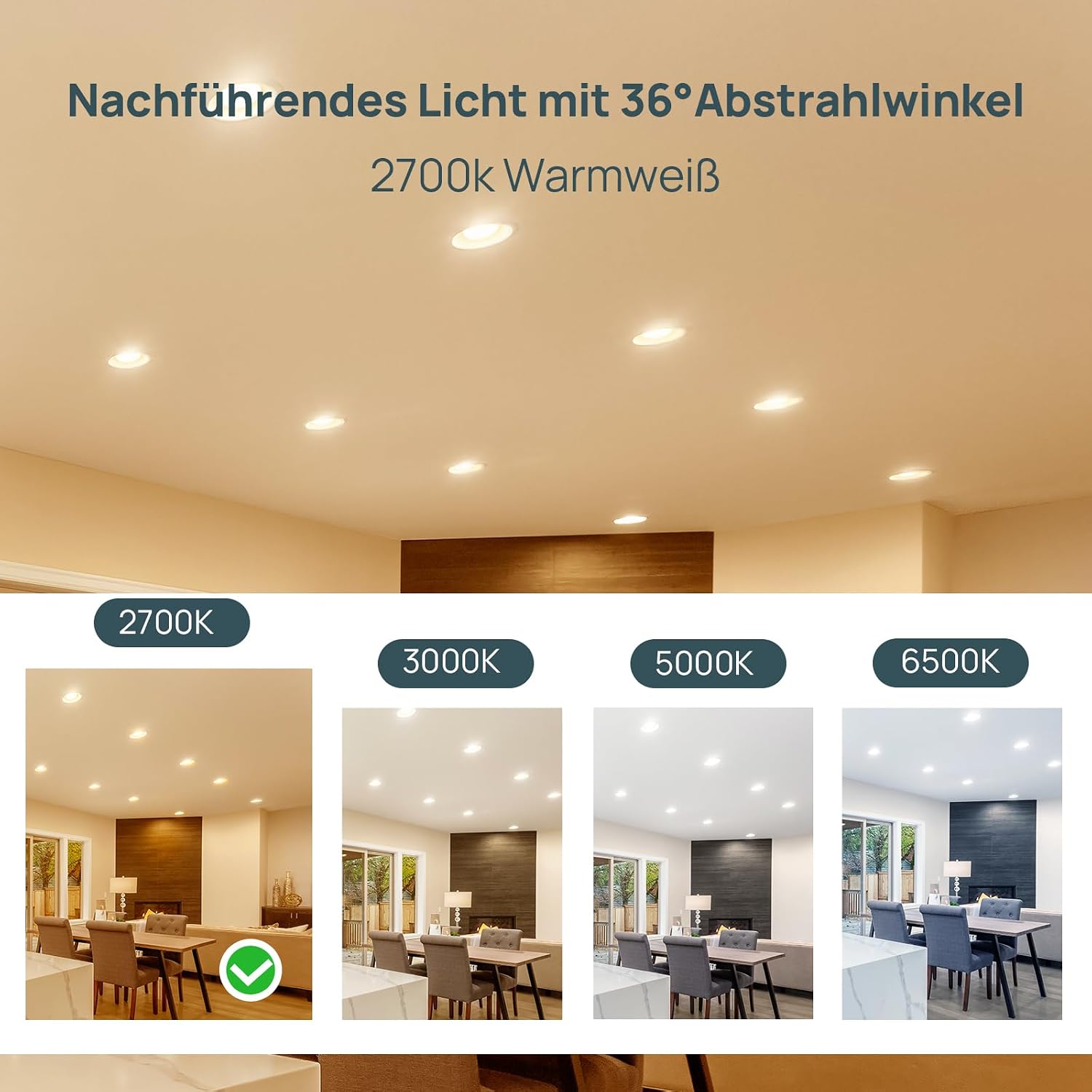 Detalle de Linkind dimmbar GU5.3 MR16 LED 5,5 W (entspricht 50 W), 2700 K, 36° Abstrahlwinkel – 5er-Set