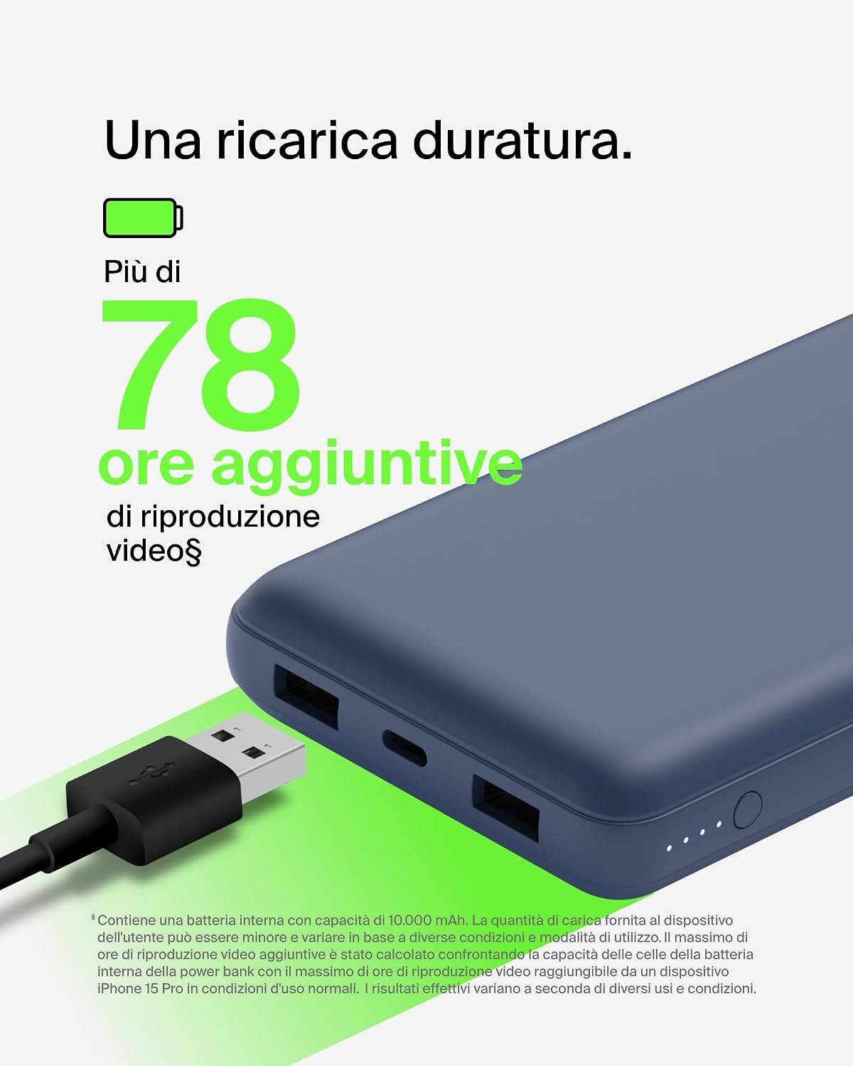 Thumbnail 2 de Belkin Caricabatterie portatile USB-C 20K