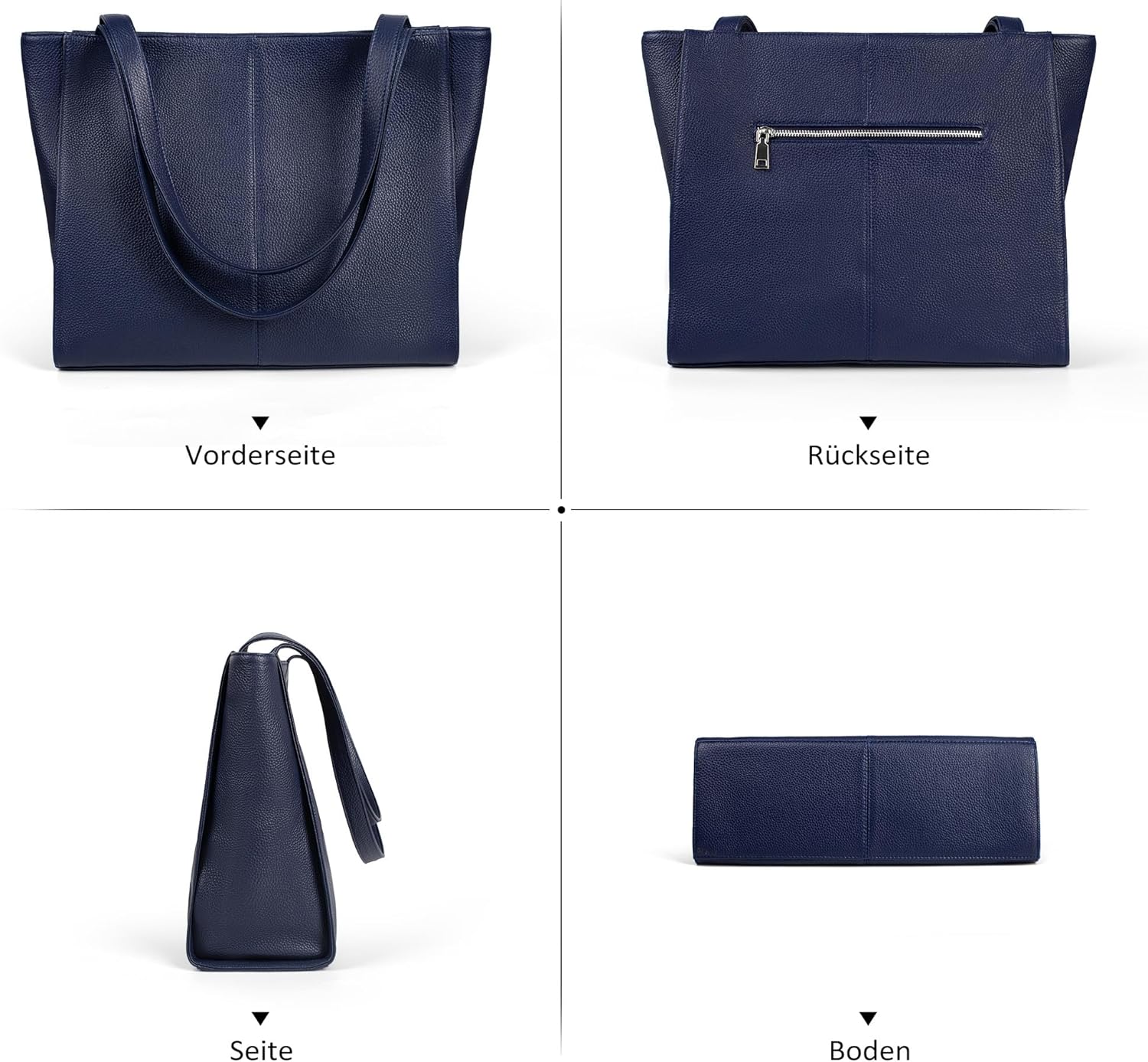 Thumbnail 5 de befen Echtleder Handtasche Damen Groß Shopper mit 14 Zoll Laptopfach – stilvoll, robust und alltagstauglich