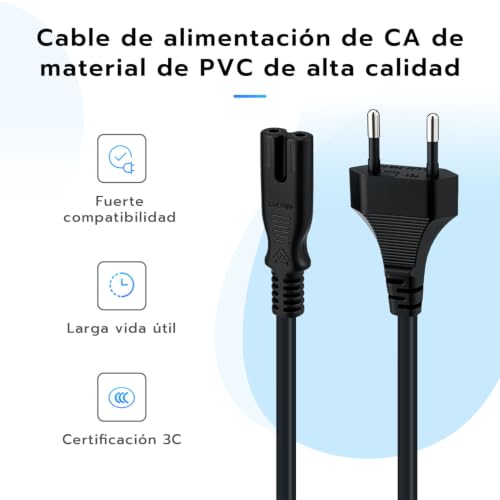 Thumbnail 1 de Mcbazel Cable de alimentación C7 de 3 m con enchufe europeo y PVC flexible
