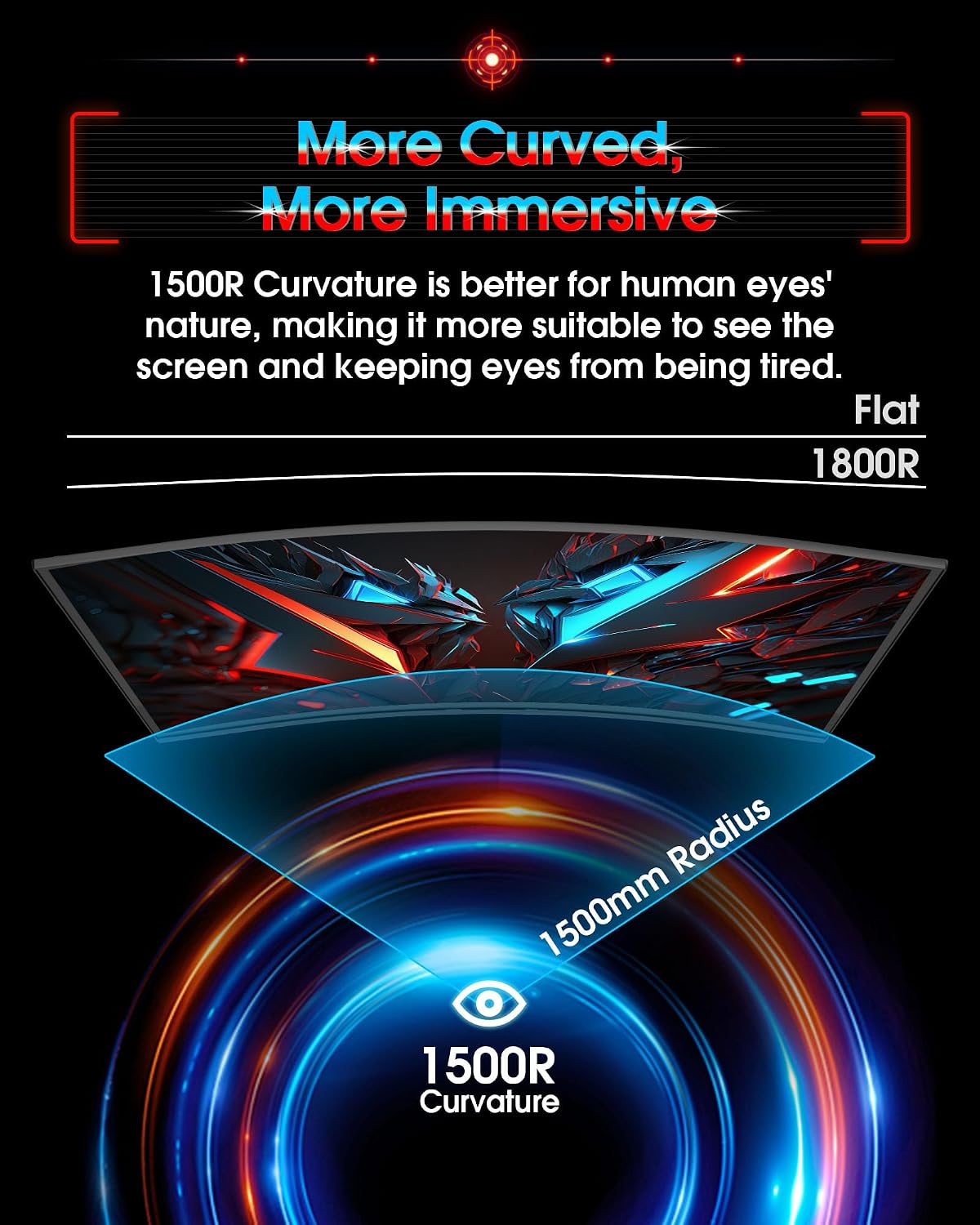 Detalle de SANSUI 27-Inch Curved Gaming Monitor