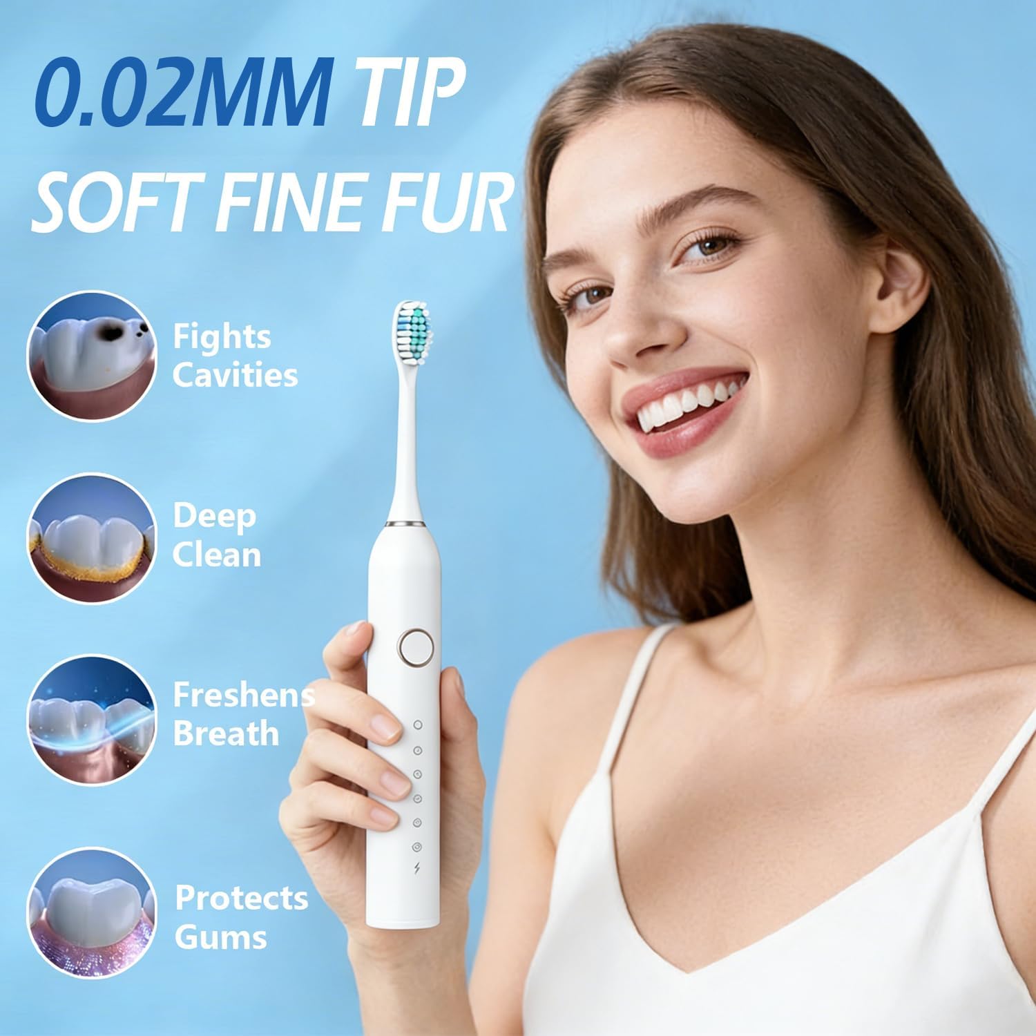 Thumbnail 2 de 7MAGIC Sonic Electric Toothbrush for Adults with 8 Heads, 6 Modes and 60‑Day Battery