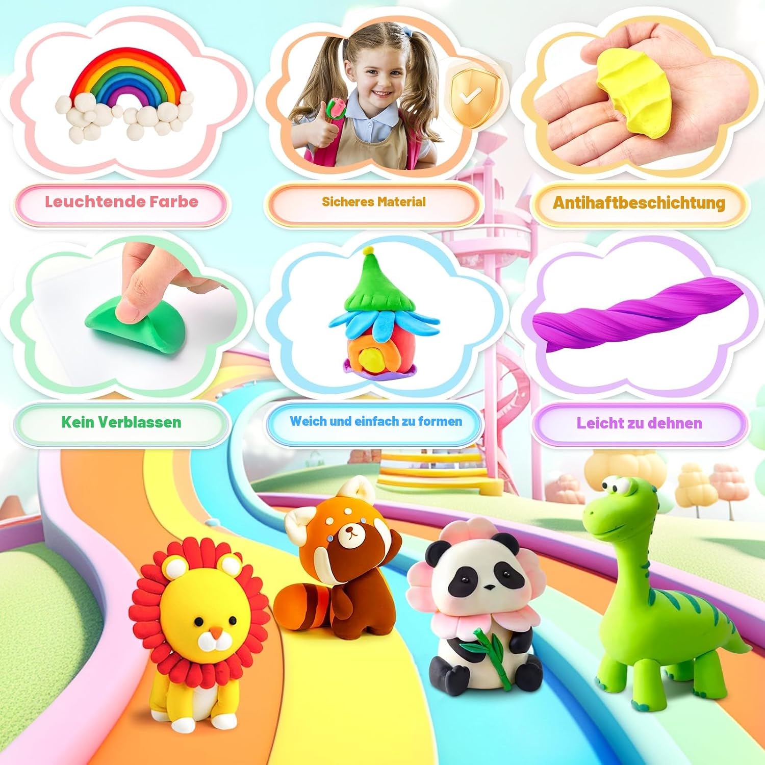 Detalle de TicKiddos 72 Beutel Modelliermasse Knete