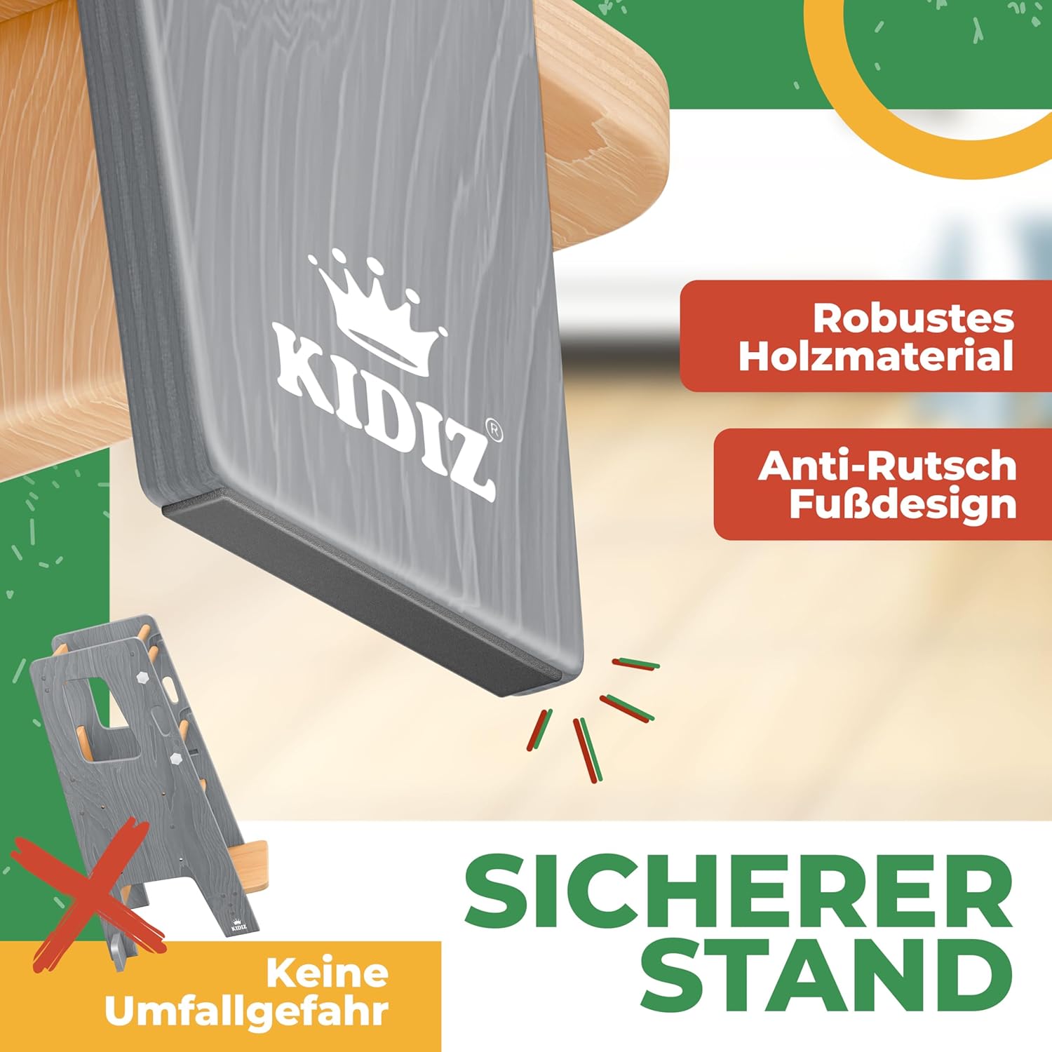Thumbnail 6 de KIDIZ Lernturm für Kinder ab 1 Jahr inkl. Lernuhr – höhenverstellbarer Montessori Learning Tower aus Kiefernholz