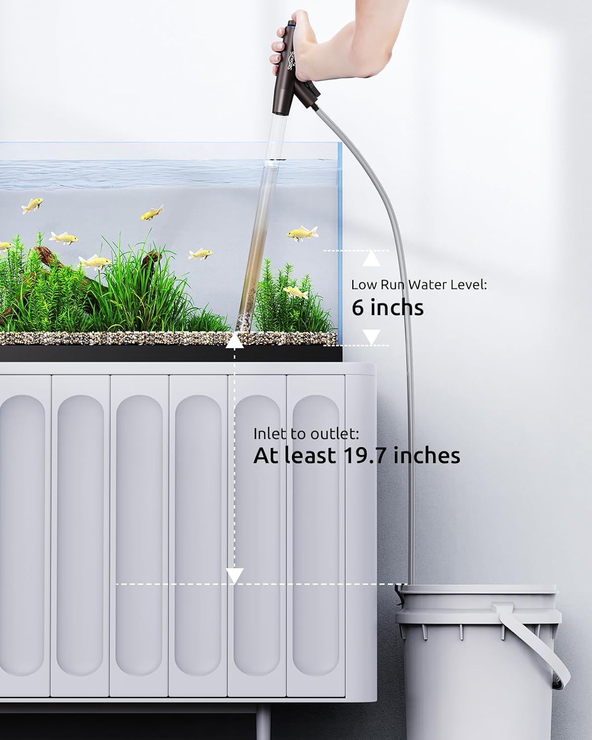 Thumbnail 6 de Aquarium Vacuum Gravel Cleaner Adjustable – 4-in-1 Manual Water Changer for Fish Tanks