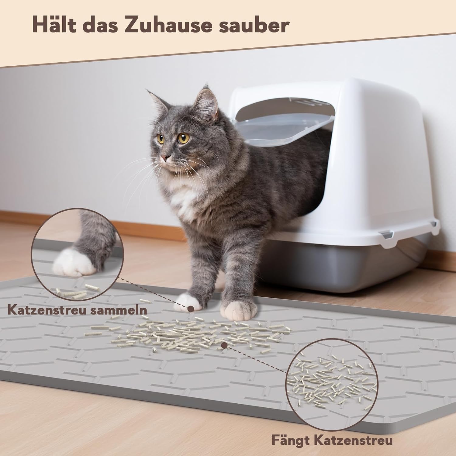 Thumbnail 1 de Garoopion Katzenklo Matte 86x56 cm 🐾