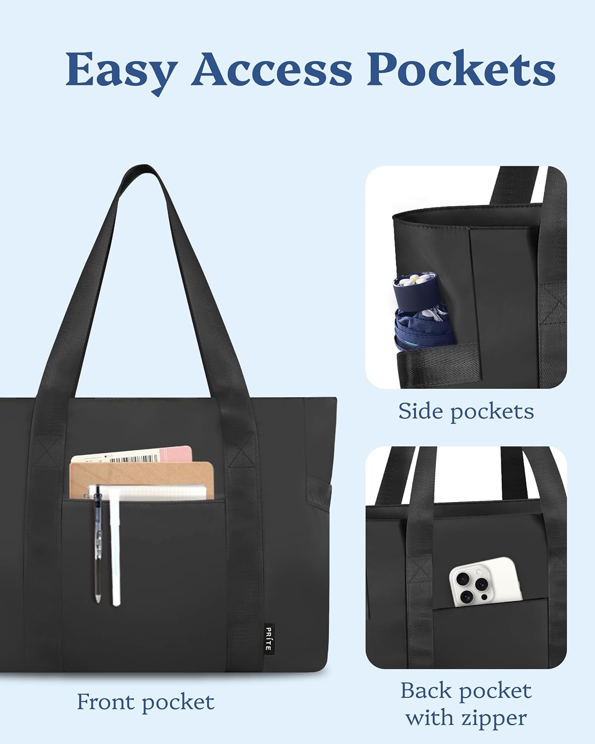 Thumbnail 3 de Prite women’s tote/“weekender” bag with 16 inch laptop compartment