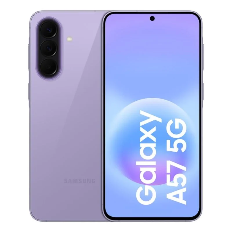 Detalle de Samsung Galaxy A57 5G 8GB/128GB Lila, pantalla 6,7" y batería duradera