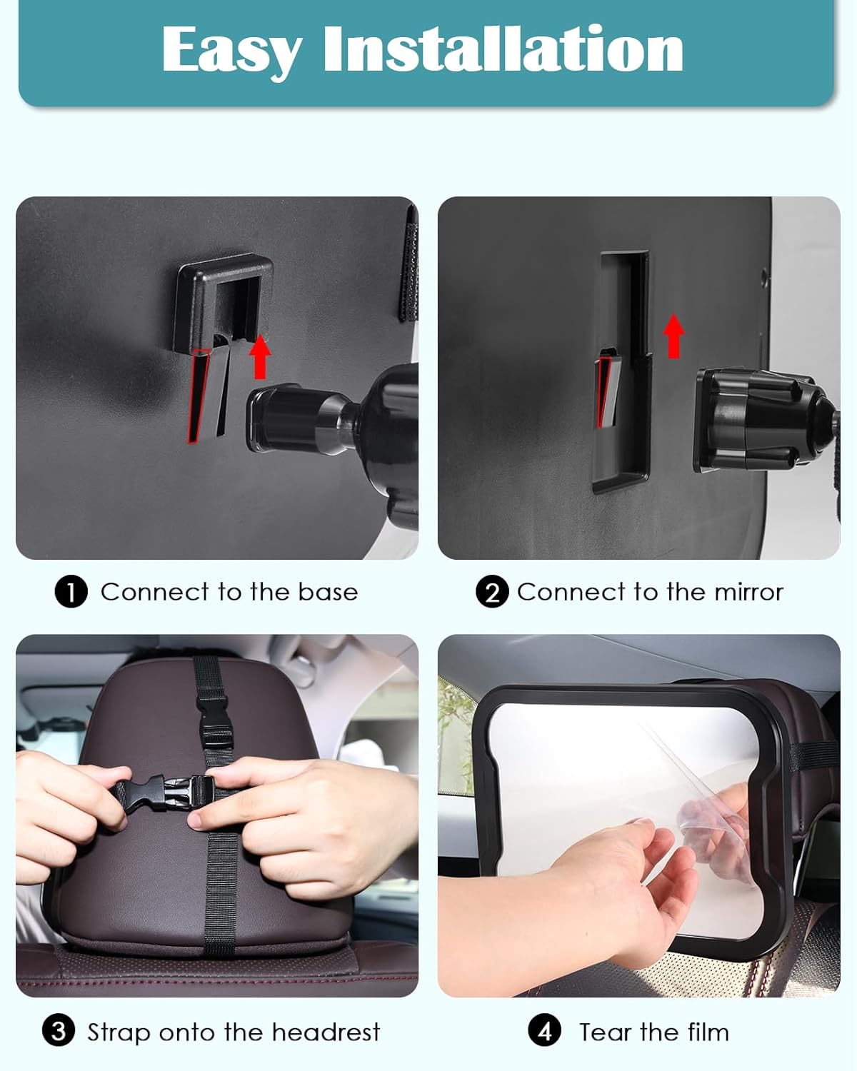 Detalle de Zacro Baby Car Mirror - 360° Fully Adjustable Shatter Proof Rear View Mirror