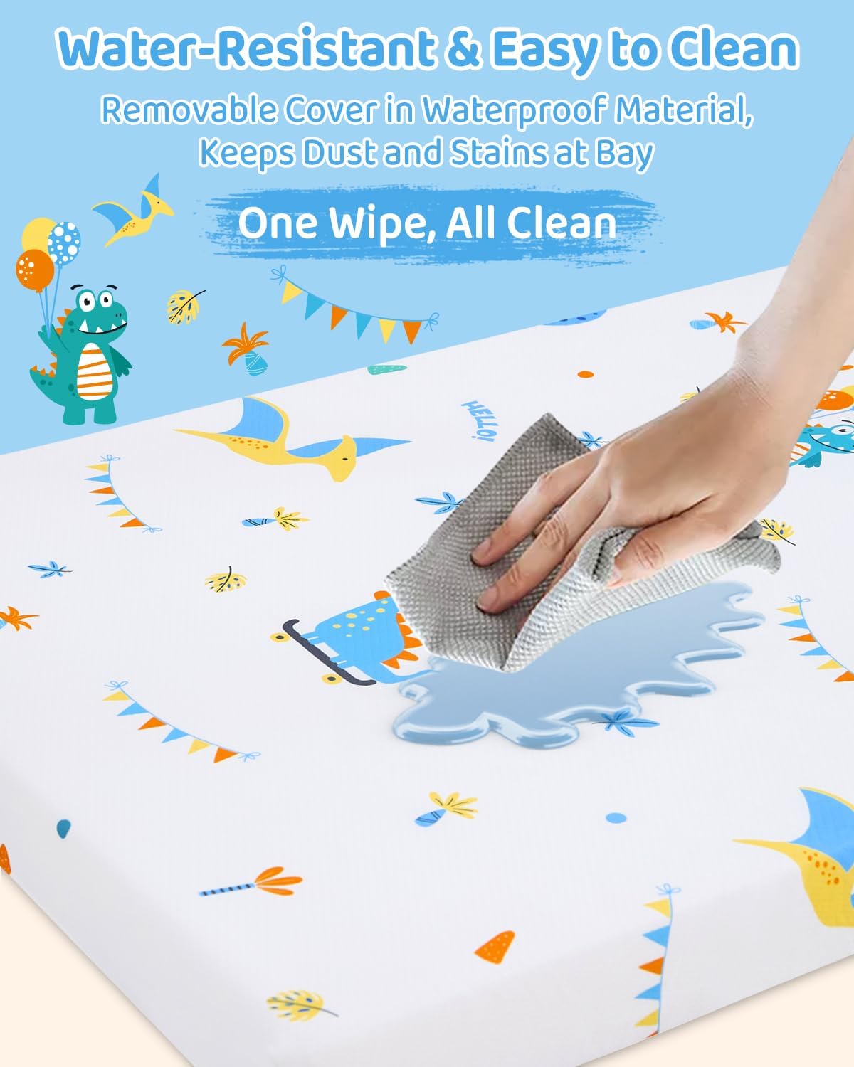 Detalle 2 de lasoftan 38" x 26" Pack and Play Mattress with Washable Waterproof Cover