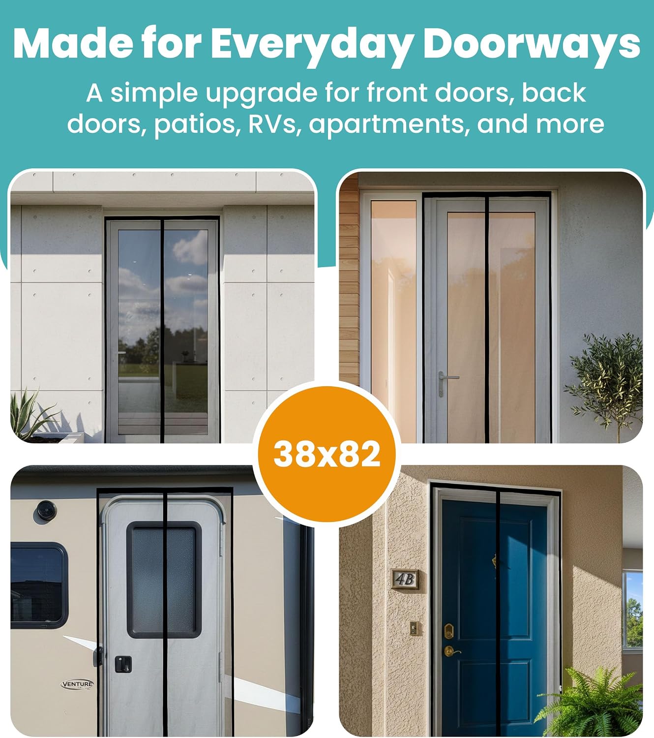 Thumbnail 6 de Flux Phenom Magnetic Screen Door 38 x 82 Inch