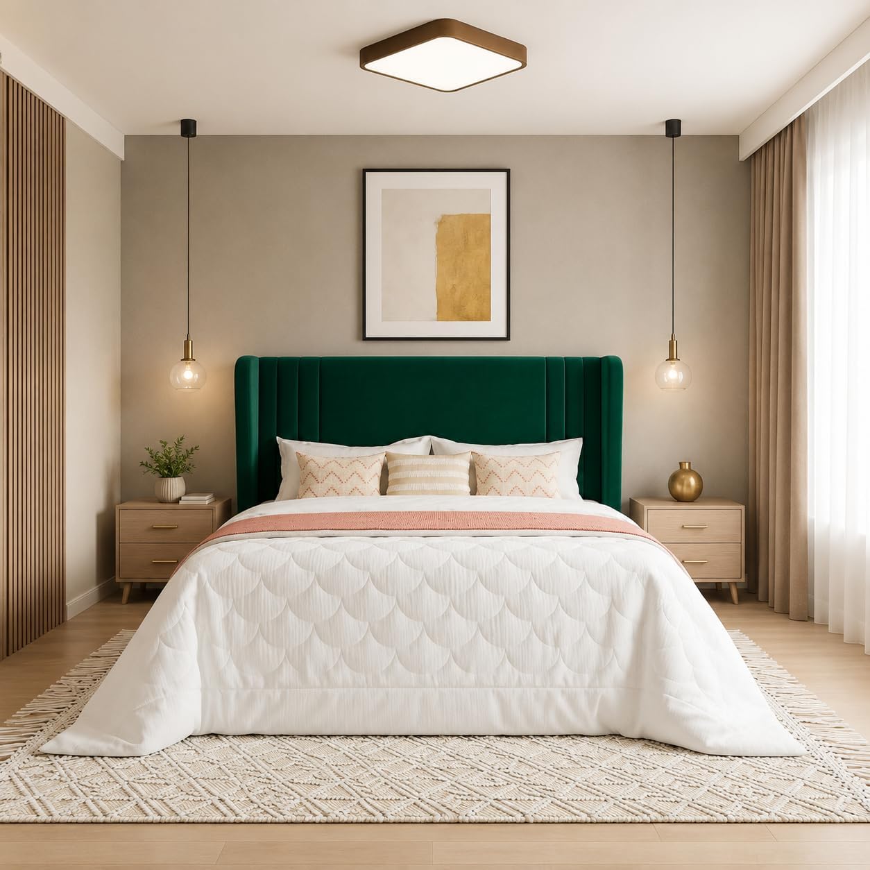 Detalle de SHA CERLIN Upholstered Bed Frame, Full