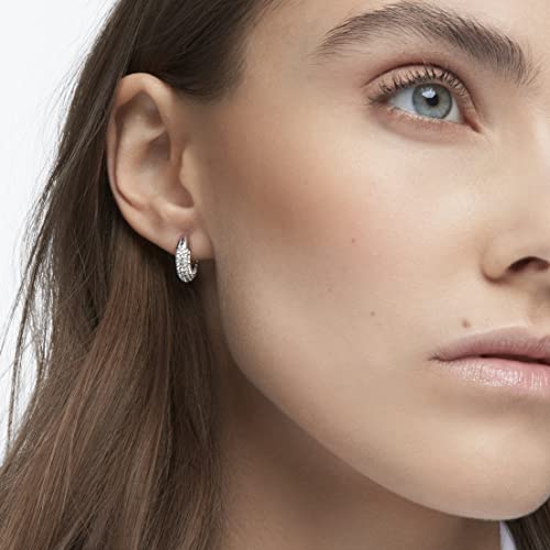 Detalle 2 de Swarovski Orecchini a cerchio Dextera, Piccoli, Bianchi, Placcato rodio – un tocco moderno alla tua eleganza