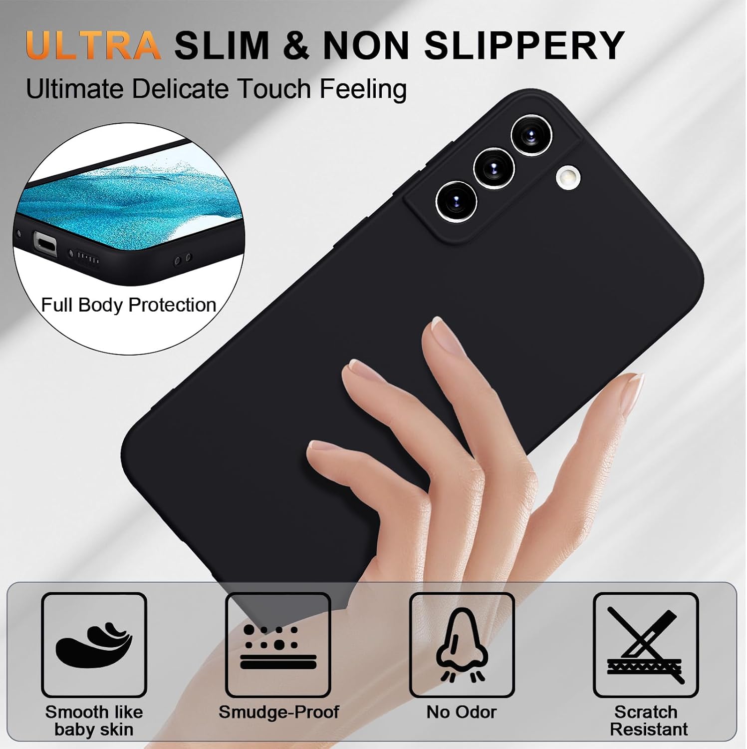 Thumbnail 4 de Viojrlra Coque Silicone Galaxy S22 5G 2 pièces