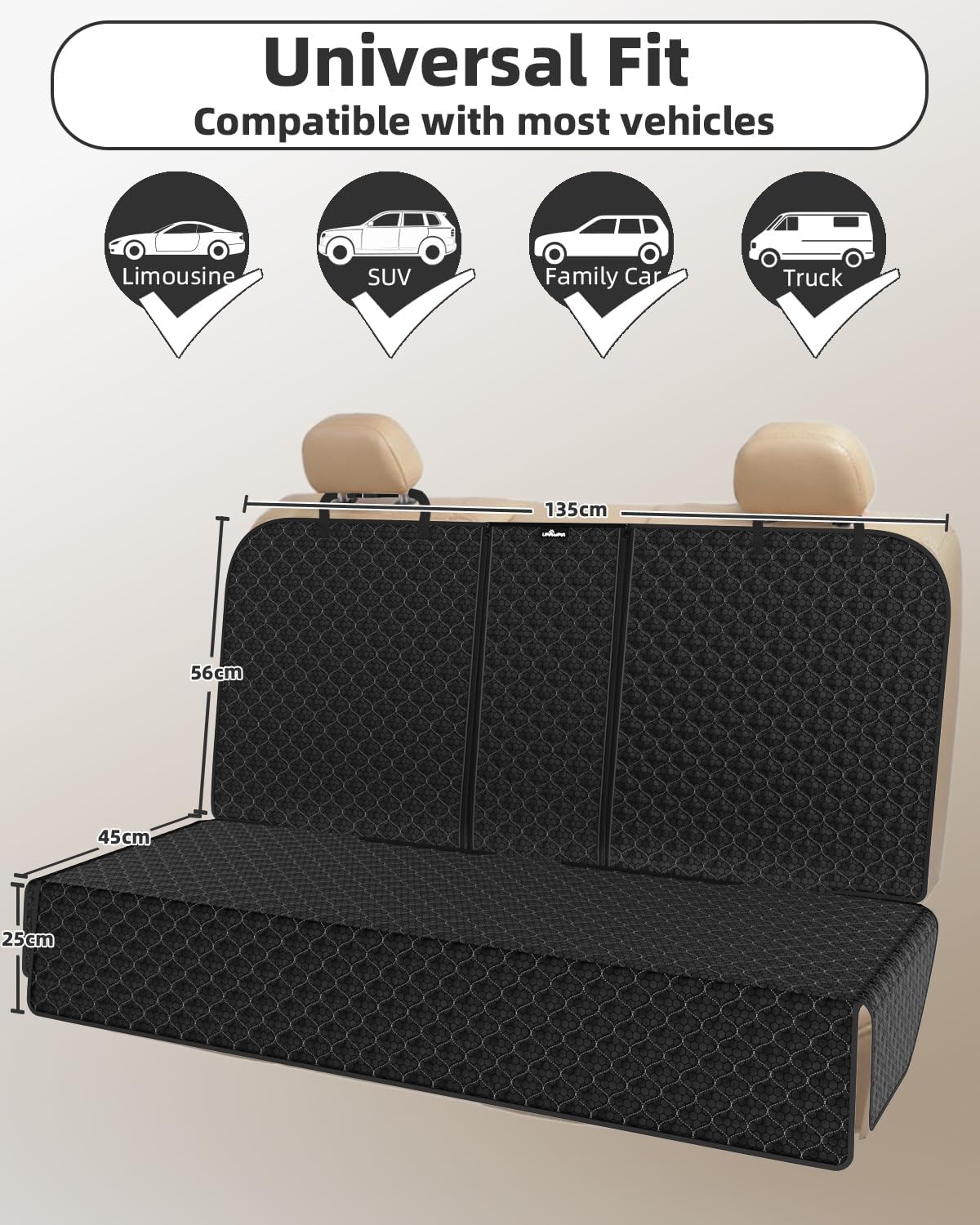 Thumbnail 6 de UPAWPIA Dog Car Seat Cover: Waterproof & Non-slip Back Seat Protector for Most Cars