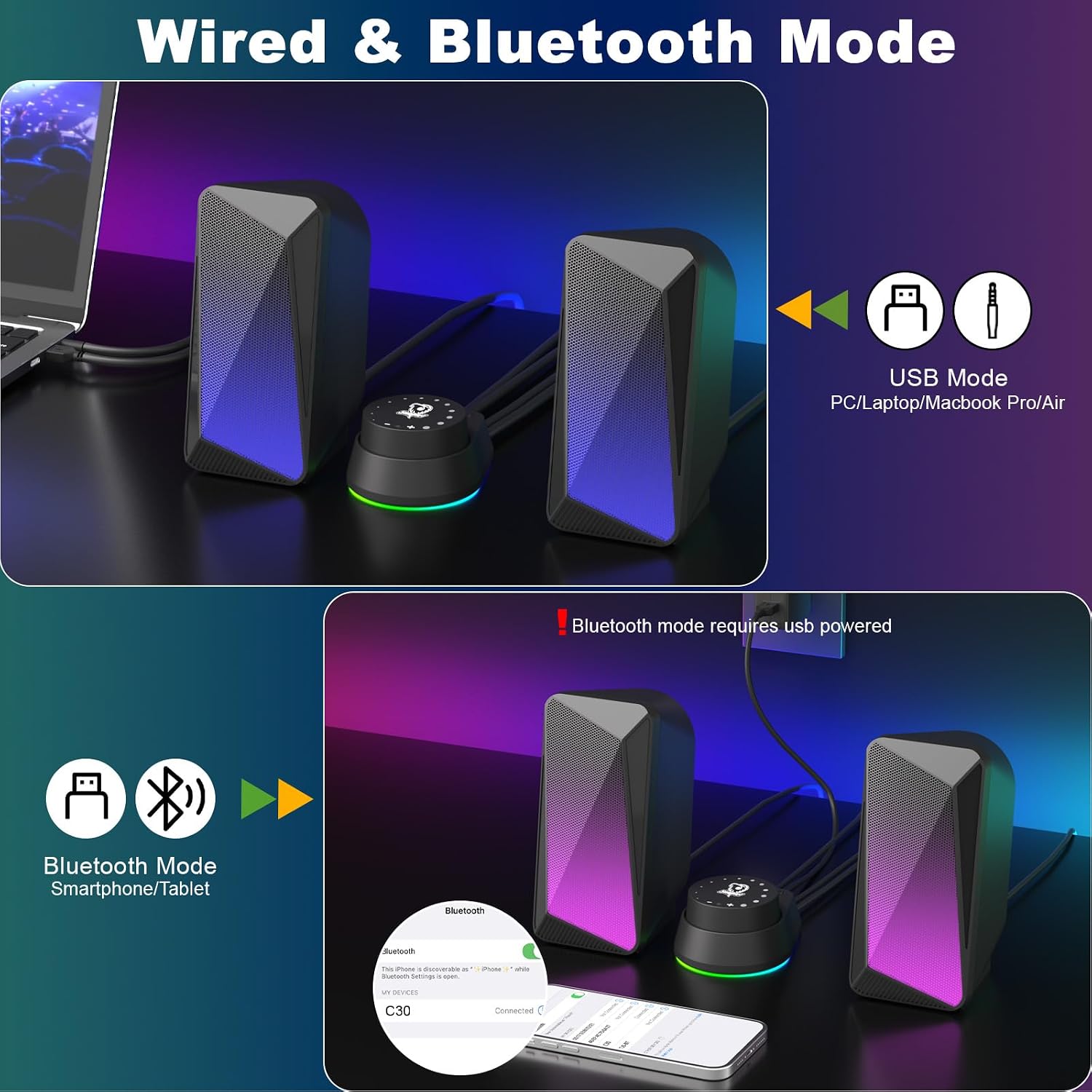 Thumbnail 2 de SOULION C30 Bluetooth desktop speakers 2.0