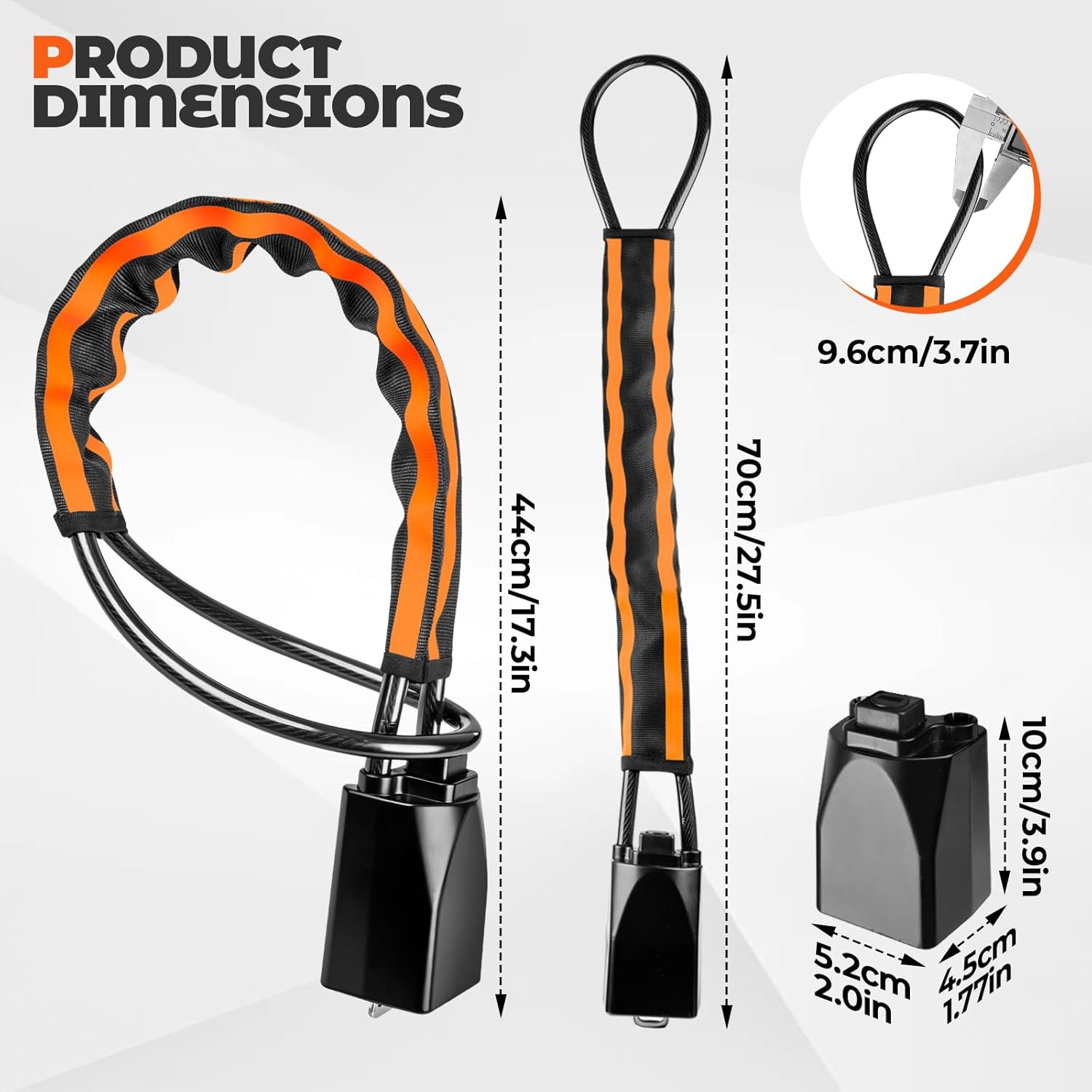 Thumbnail 1 de Dayacoco Steering Wheel Lock with Reflective Strips – Titan Lock (Orange)