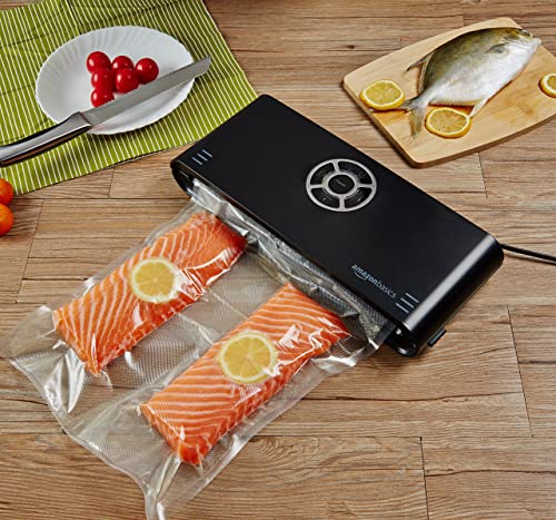 Detalle de Amazon Basics 30 cm x 600 cm Beutelrollen – 2 Rollen, BPA-frei, vakuumierbar, mikrowellengeeignet