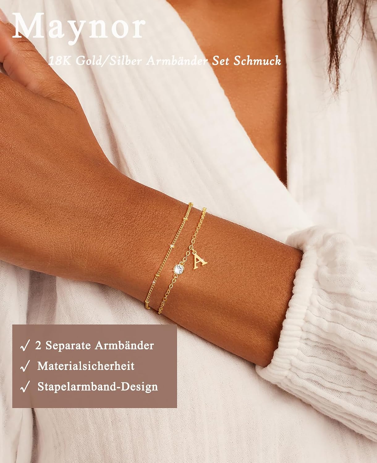 Detalle de Maynor Armband mit Initialen A-Z 18K