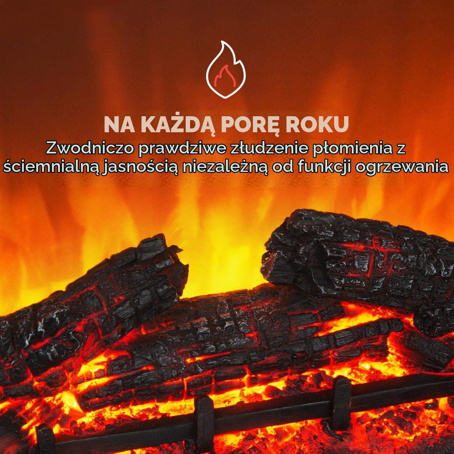 Detalle 2 de Klarstein Lienz FP6-Kaprun-ST – kominek elektryczny LED 1800 W z pilotem