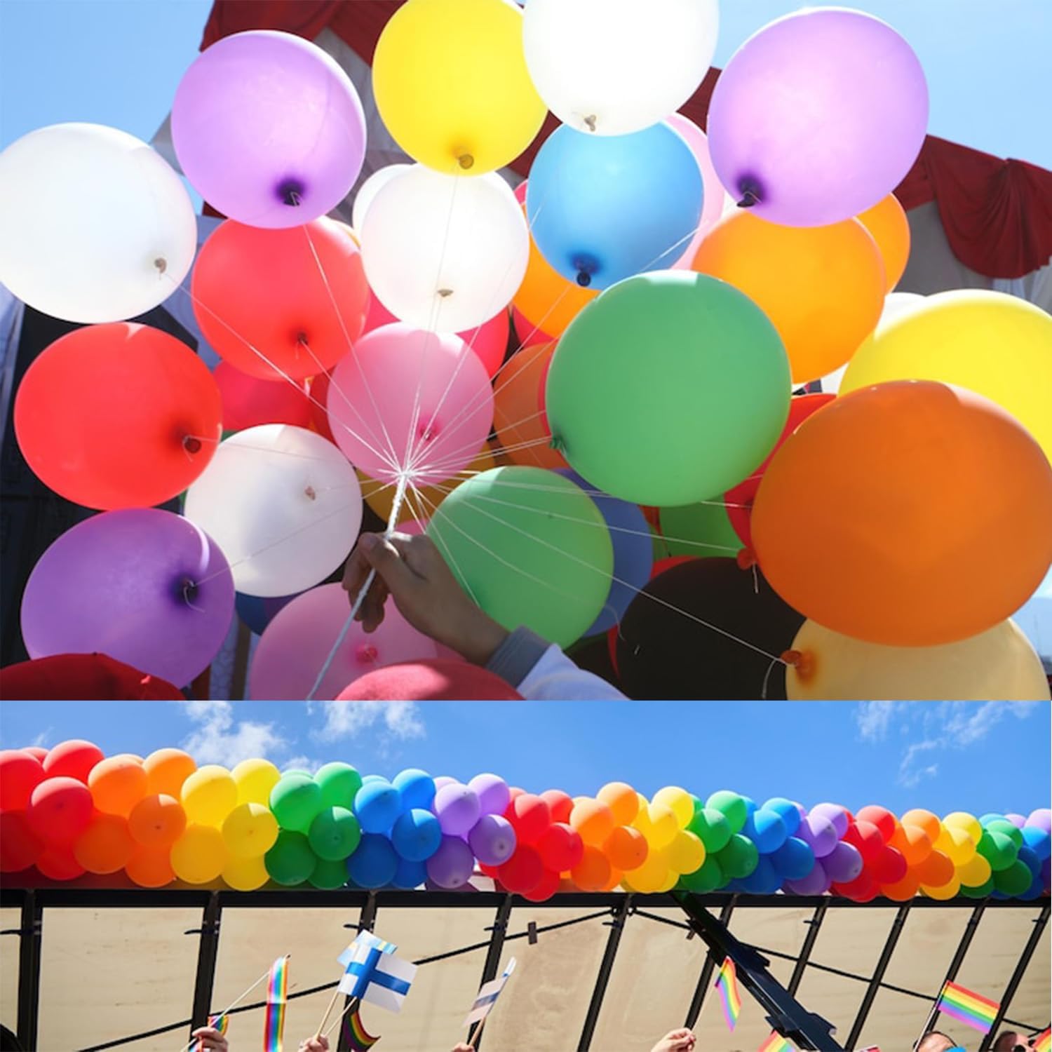 Thumbnail 2 de BOMSI Balloons Assorted Colors 100 Pack 🎈