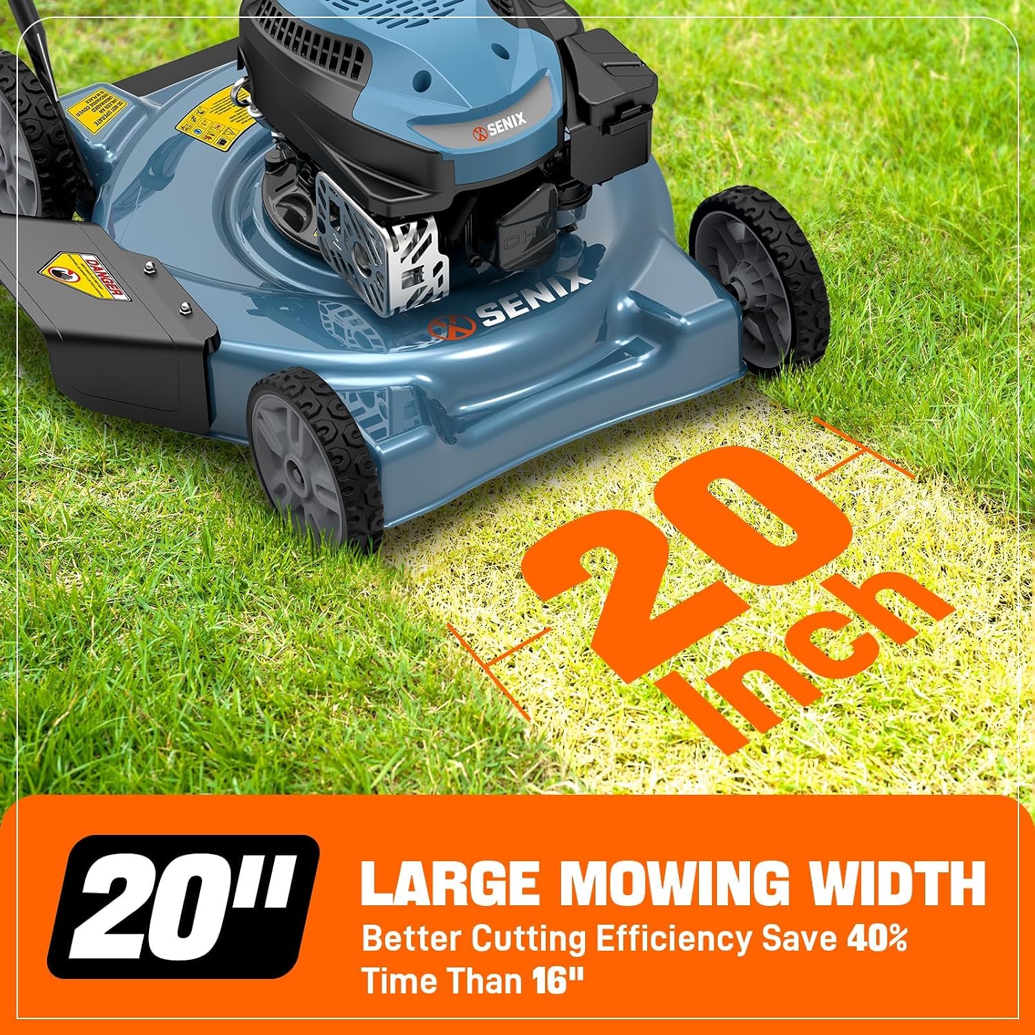 Detalle 2 de SENIX Push Lawn Mower, 20-Inch