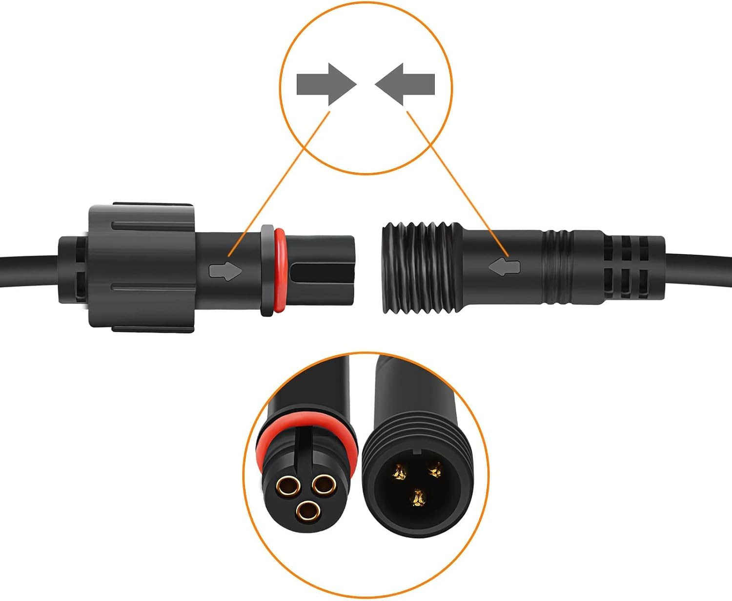 Detalle 2 de MEIKEE verlengkabel 2 m voor solar tuinlampen, waterdicht PVC