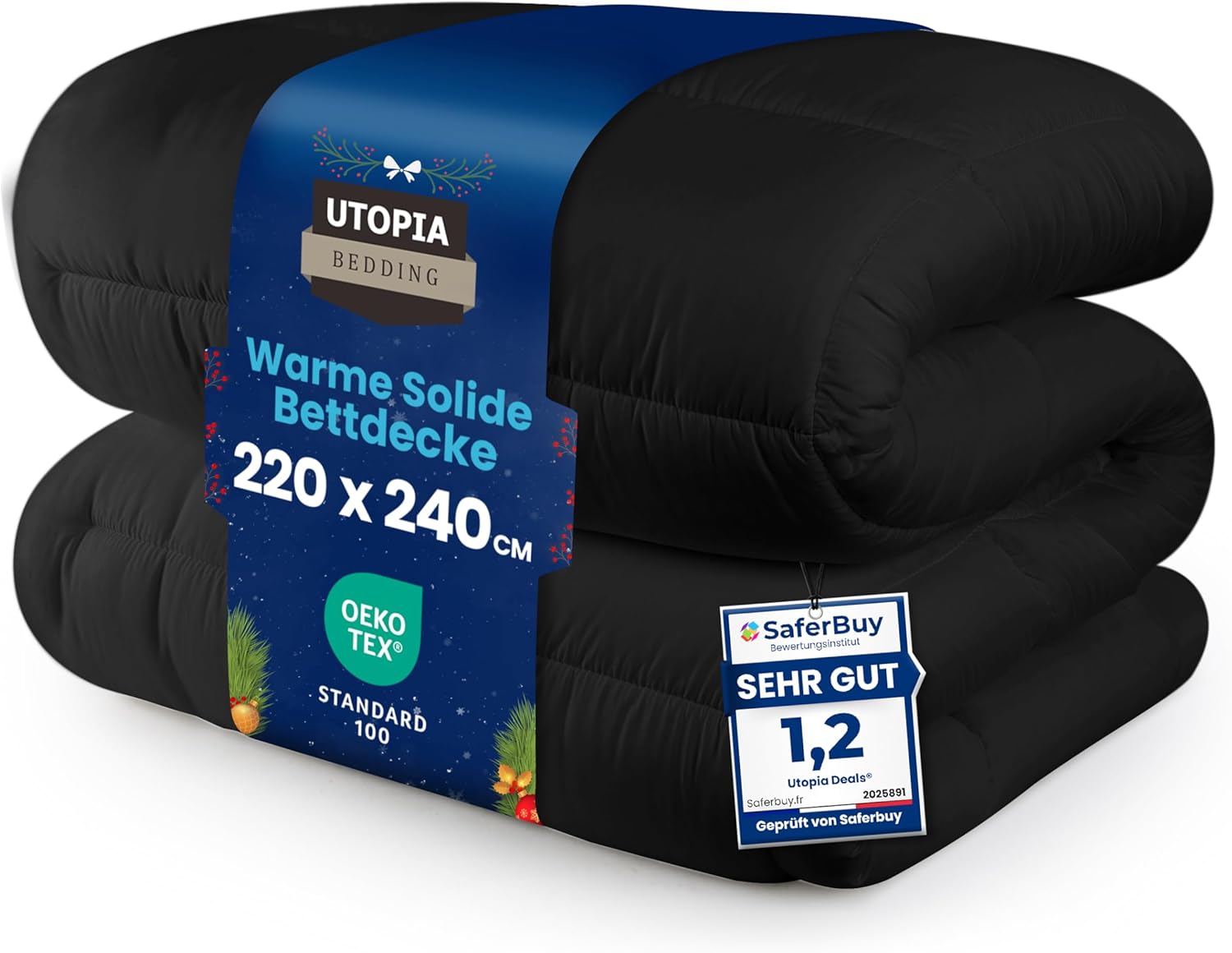 Thumbnail 5 de Utopia Bedding Ganzjahres-Bettdecke 155 x 220 cm mit 370 GSM Füllung (weiß)