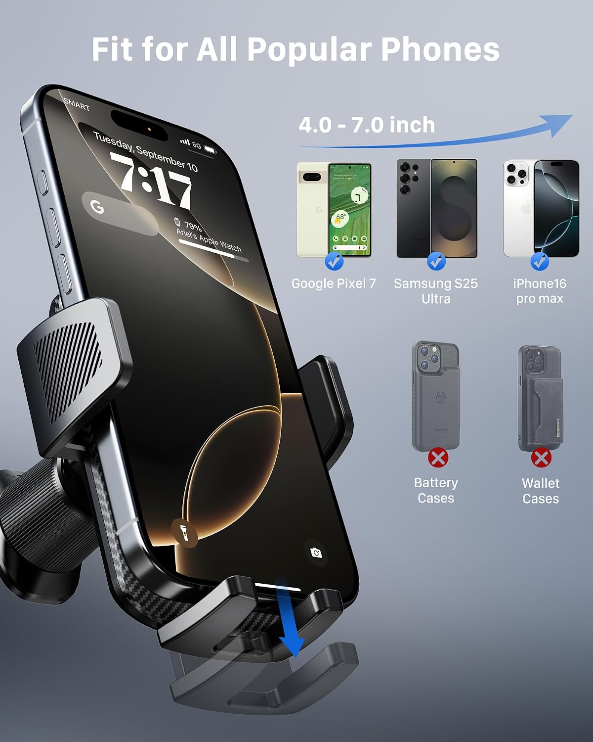 Thumbnail 2 de YOSH Car Phone Holder 360° rotation for iPhone