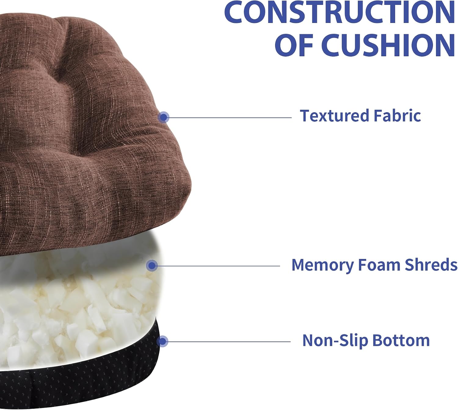 Detalle de IPYNBAP 18 x 18 x 4 Memory Foam Chair Cushions 🍽