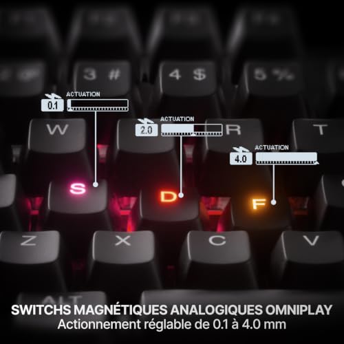 Detalle de SteelSeries Apex Pro TKL Gen 3: Clavier mécanique sans filomatique Aux OmniPoint 3.0 et OLED en FR AZERTY