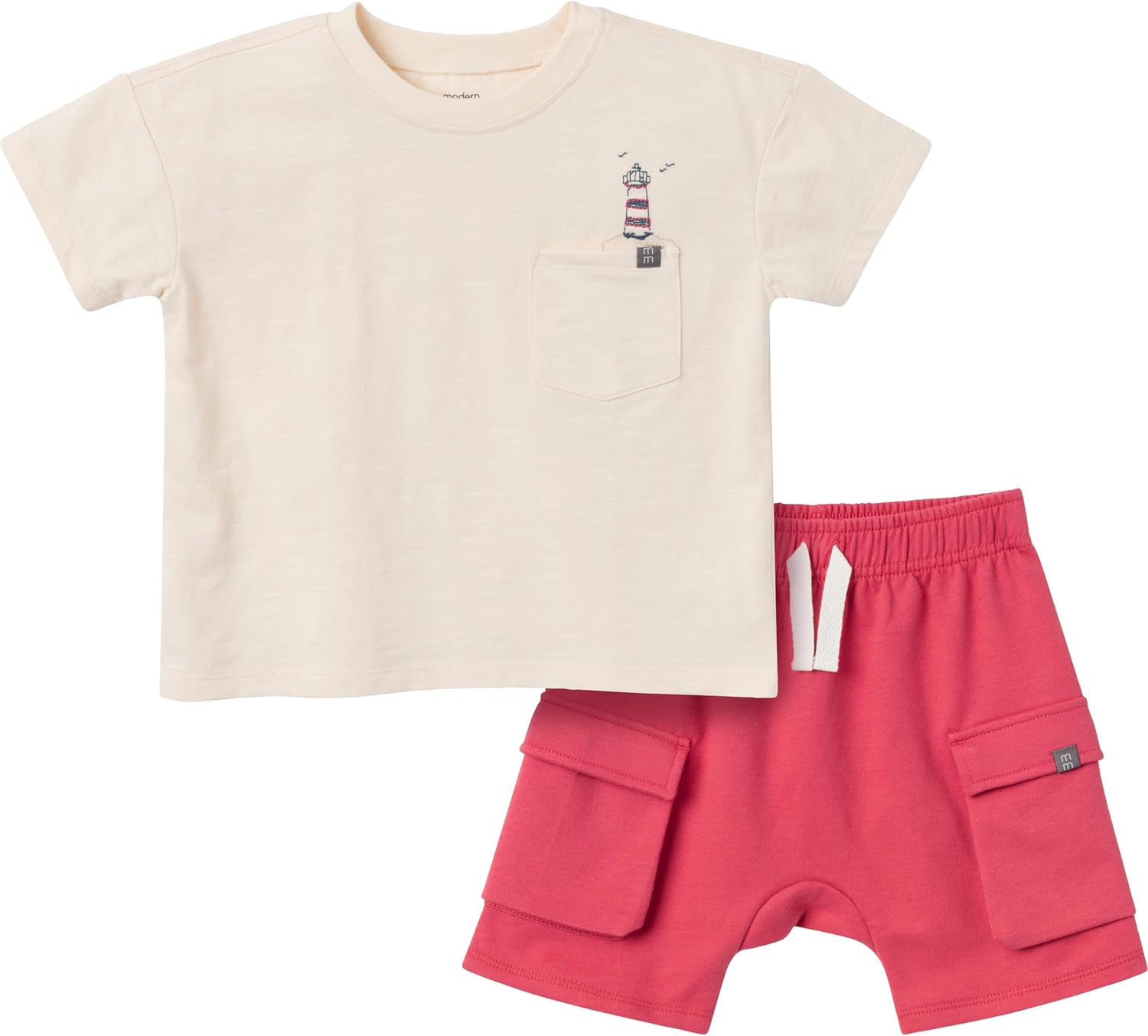 Detalle de Modern Moments by Gerber Toddler Boys' Top and Cargo Shorts Set, 2T
