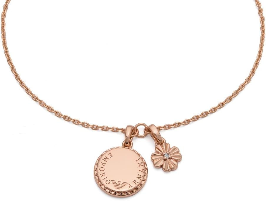 Detalle de Emporio Armani Damenarmband aus Edelstahl oder Messing mit roségoldenem Karabinerverschluss