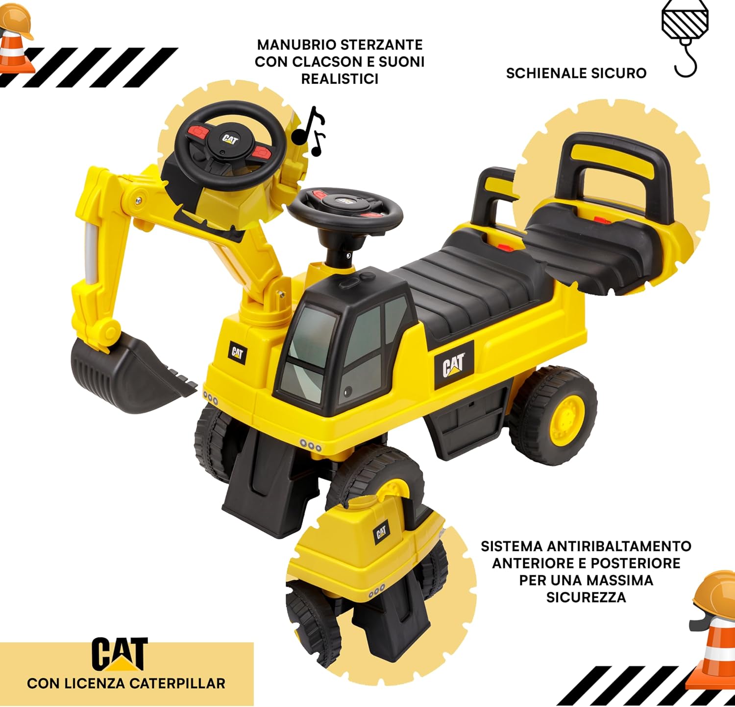 Thumbnail 2 de Baroni Toys Escavatore Cavalcabile CATERPILLAR 30x78x54 cm