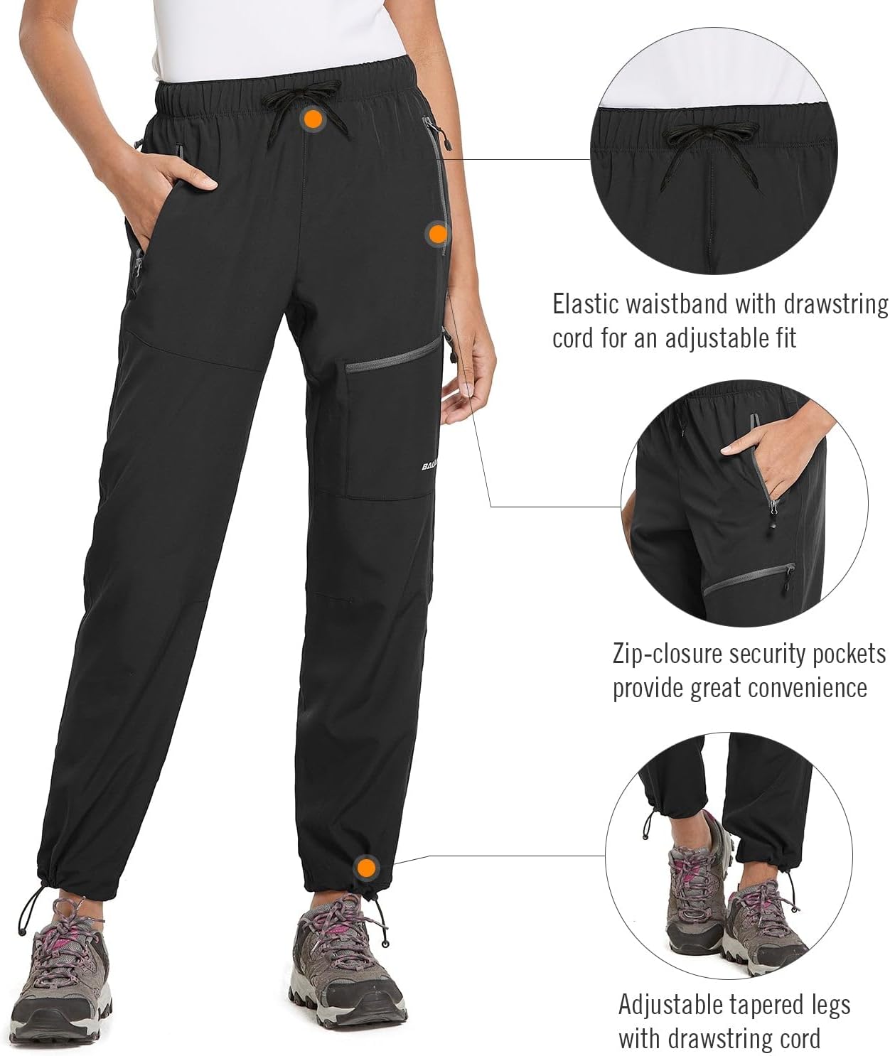 Thumbnail 3 de baleaf Damen Outdoorhose Wanderhose wasserdicht, schnelltrocknend & UV-Schutz (UPF 50) mit Reißverschlusstasche