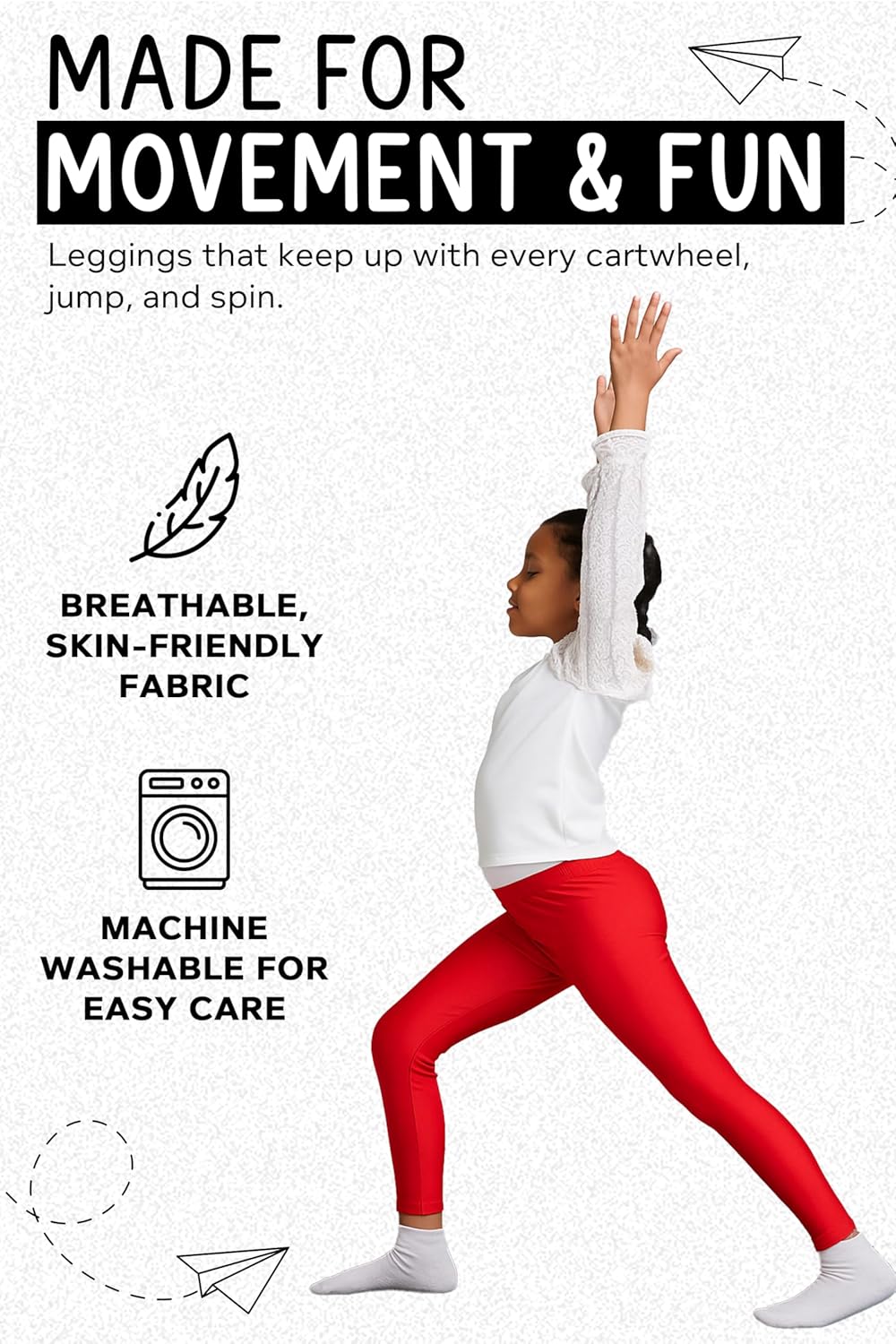 Thumbnail 2 de Re Tech UK girls’ shiny stretchy dance & gymnastics leggings (footless)