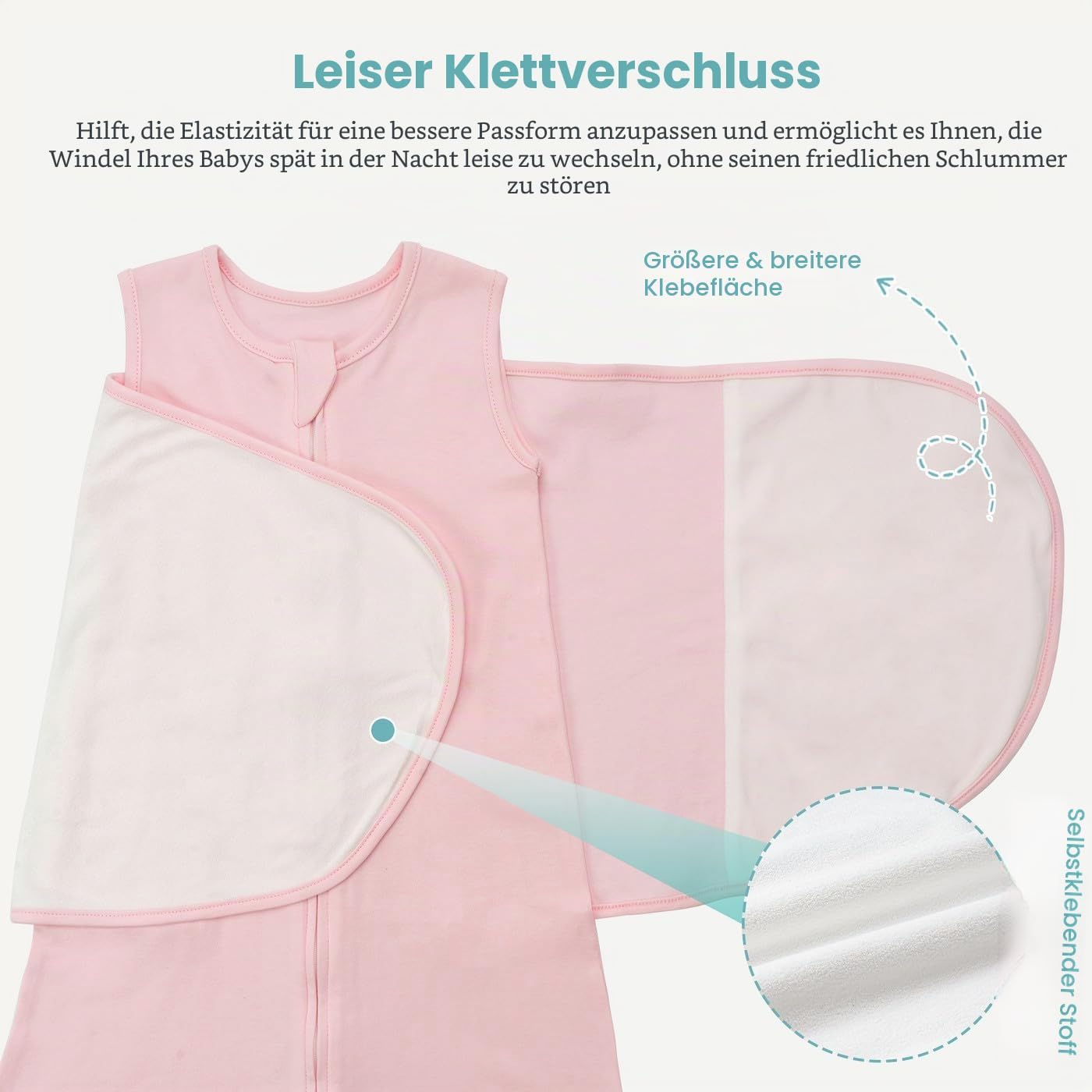 Detalle de Neugeborene Baby Schlafsack 1 Tog – Sommerschlafsack und Swaddle aus 100% Baumwolle (0–12 Monate)