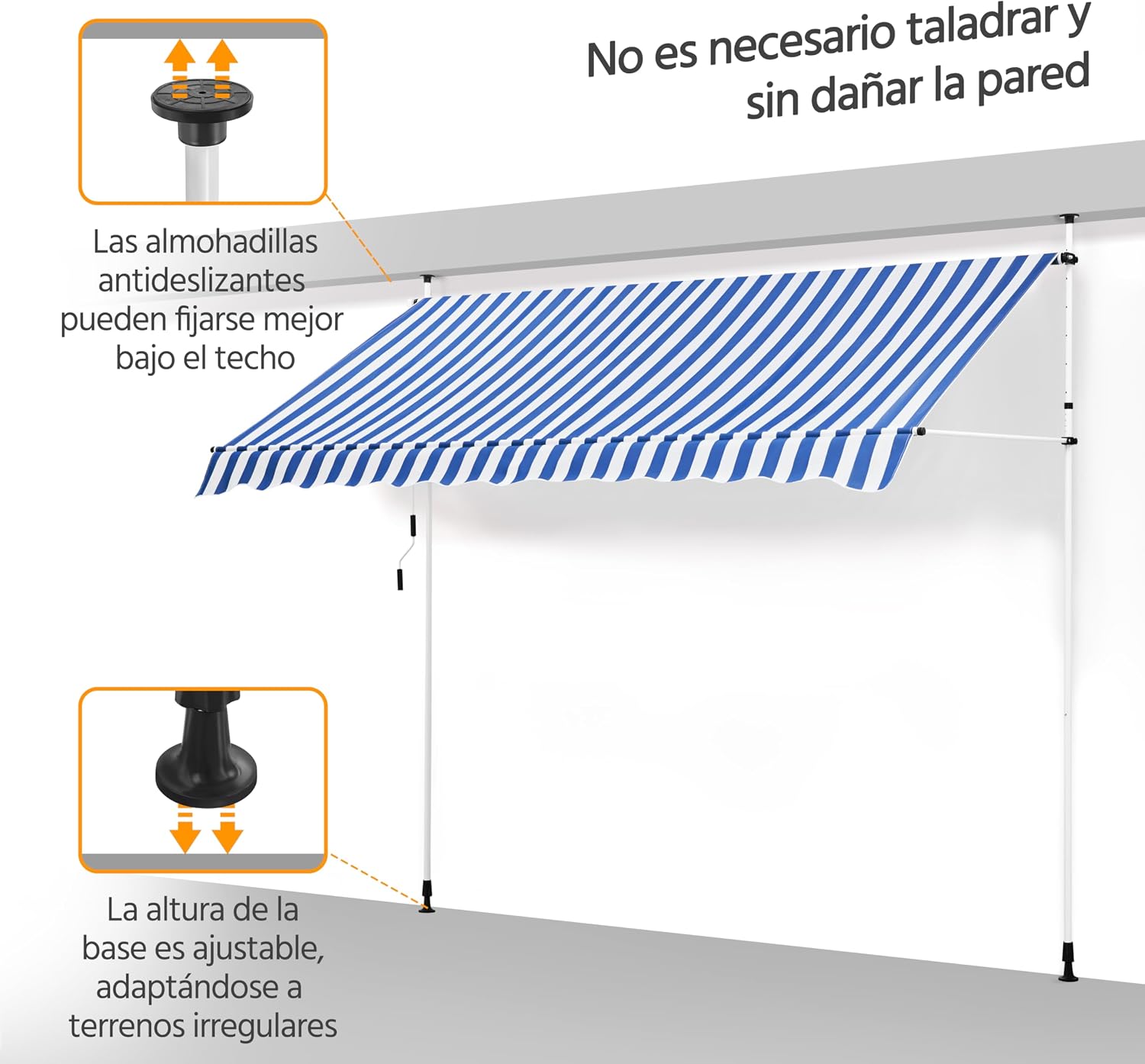 Thumbnail 4 de Yaheetech Toldo Manual Retráctil Exterior 300 cm