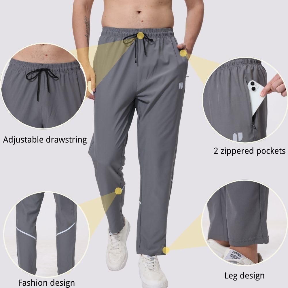 Detalle de Hpbygstae 3er-Set Herren Athletic Sweatpants mit Reißverschlusstaschen – Jogginghose zum Laufen & Training